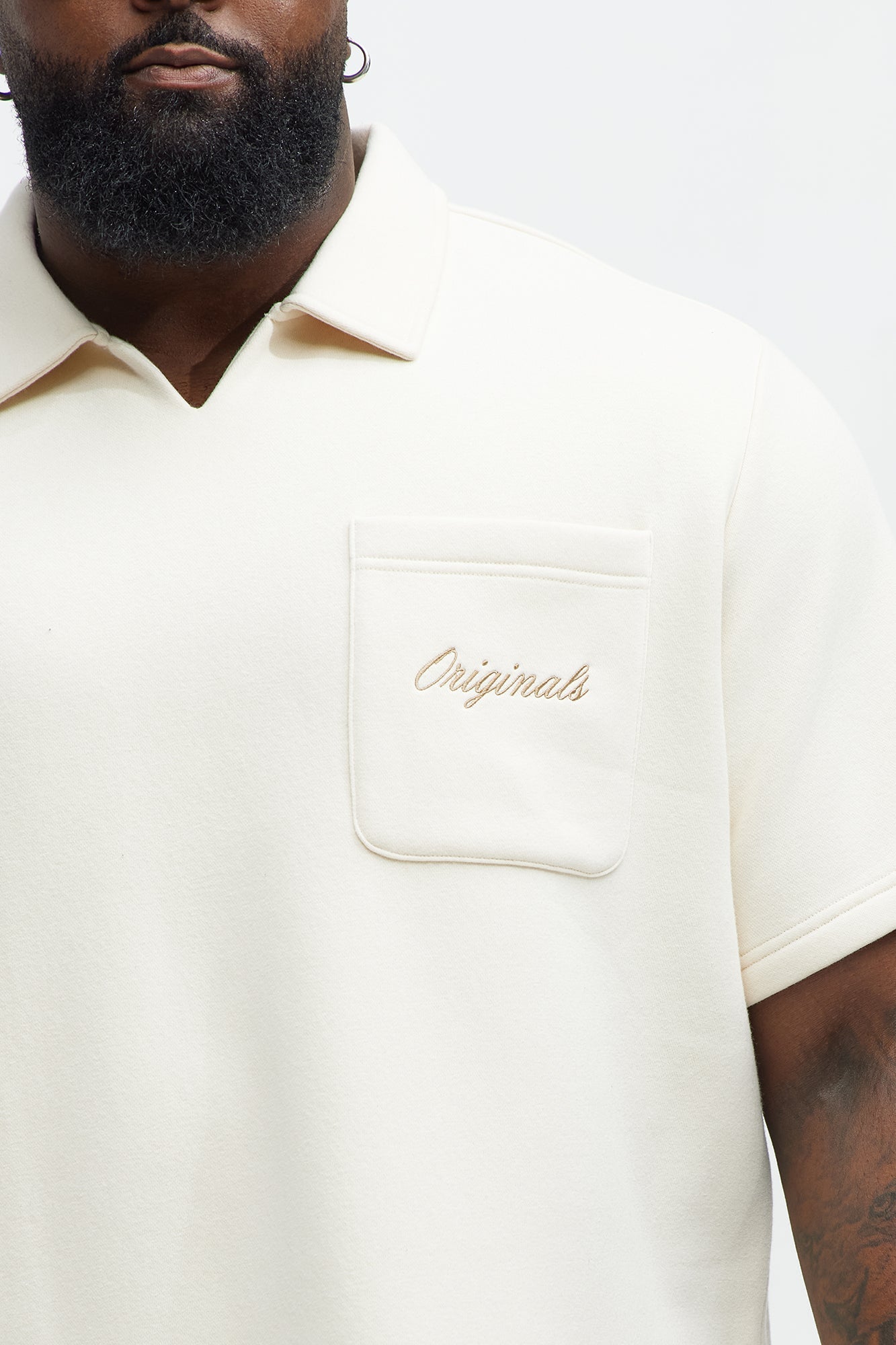 Tyson Happy Mistake Short Sleeve Polo - Cream Fashion Nova