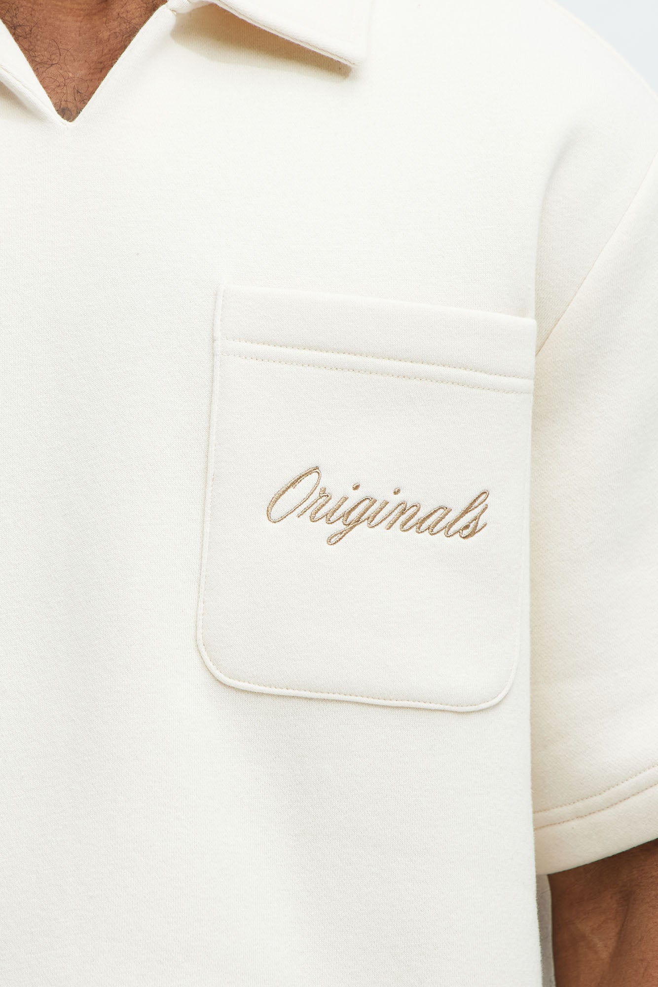 Tyson Happy Mistake Short Sleeve Polo - Cream Fashion Nova