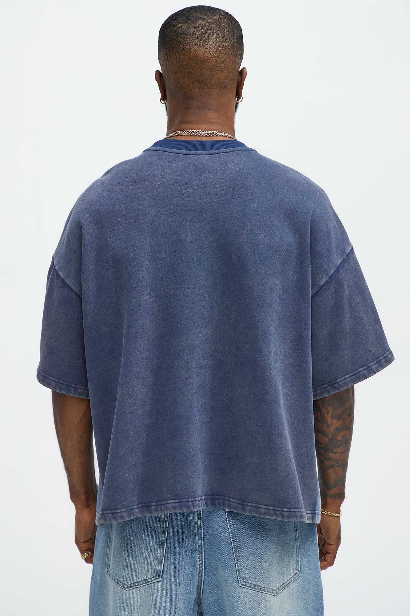 Kyle Color Block Oversized Tee - Navy/combo Fashion Nova