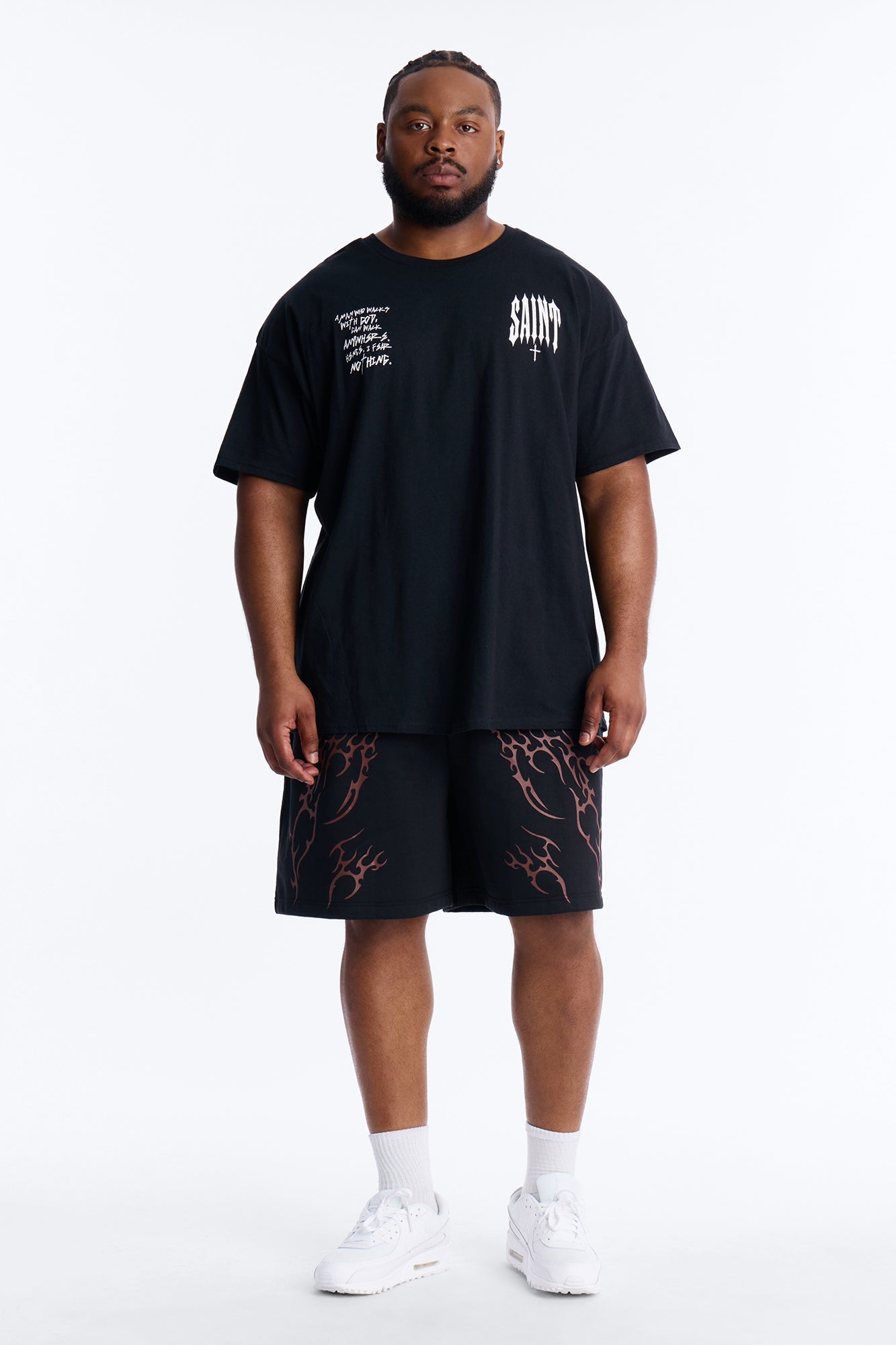 Saint Fear Nothing Oversized Short Sleeve Tee - Black Fashion Nova