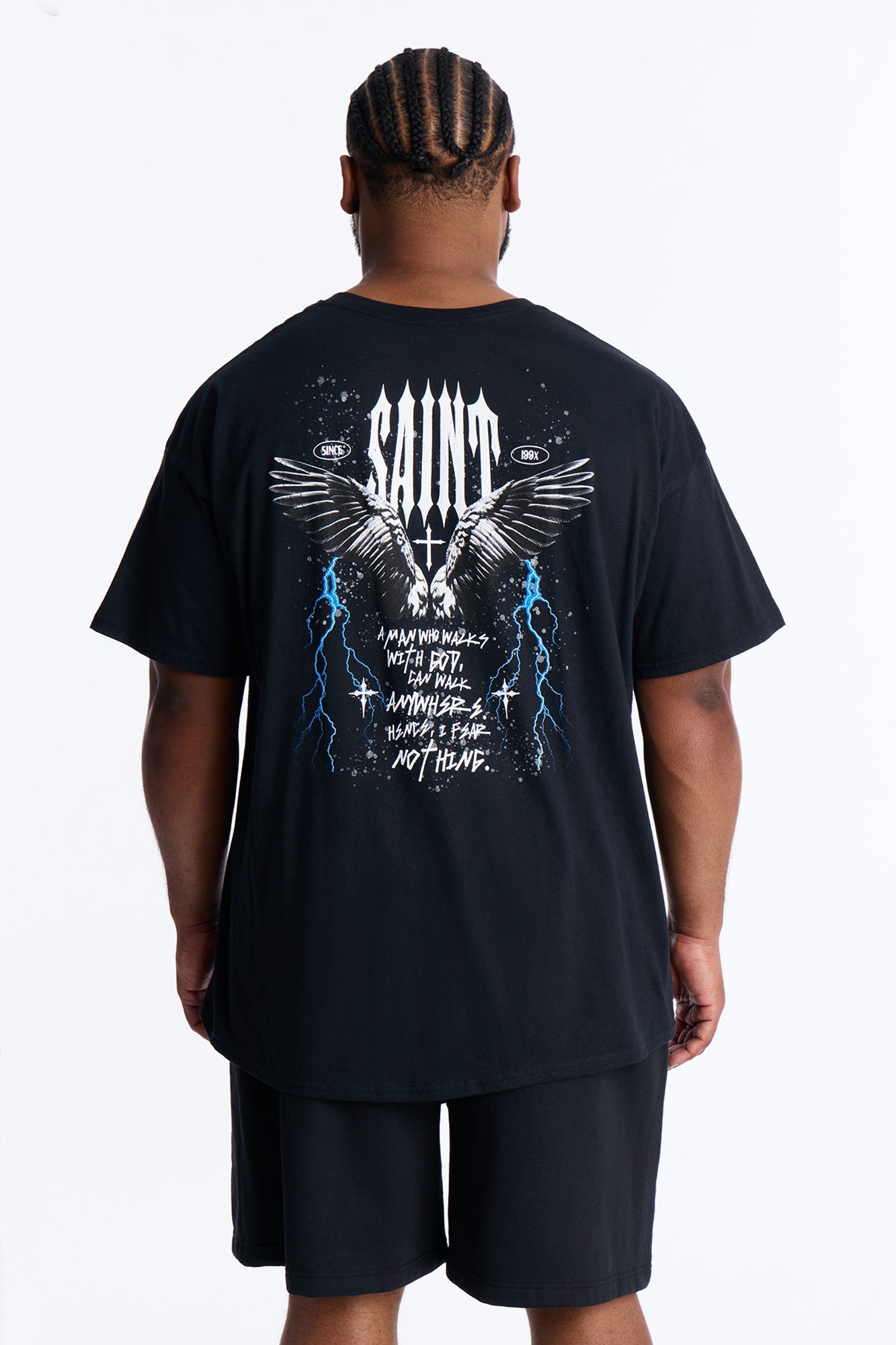 Saint Fear Nothing Oversized Short Sleeve Tee - Black Fashion Nova
