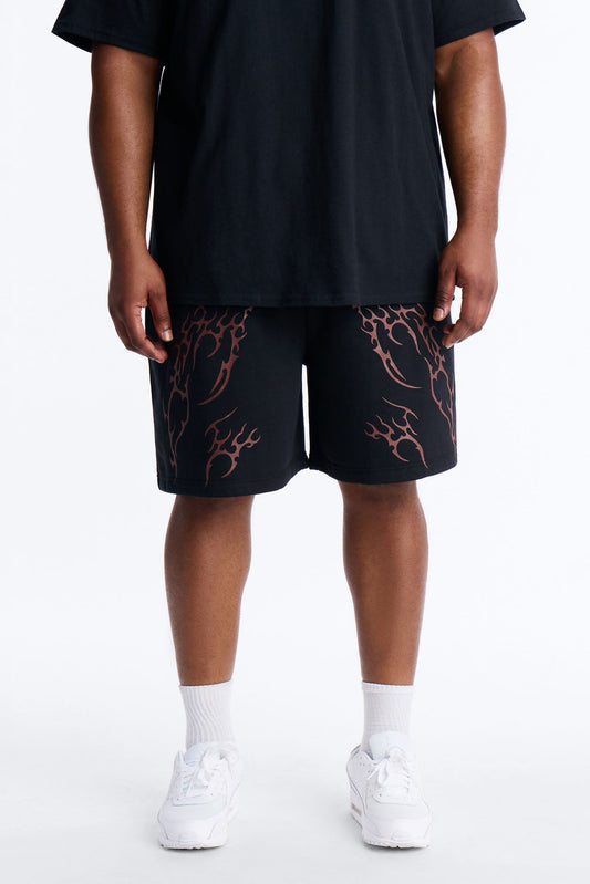 Eternal Fire Sweatshorts - Black Fashion Nova