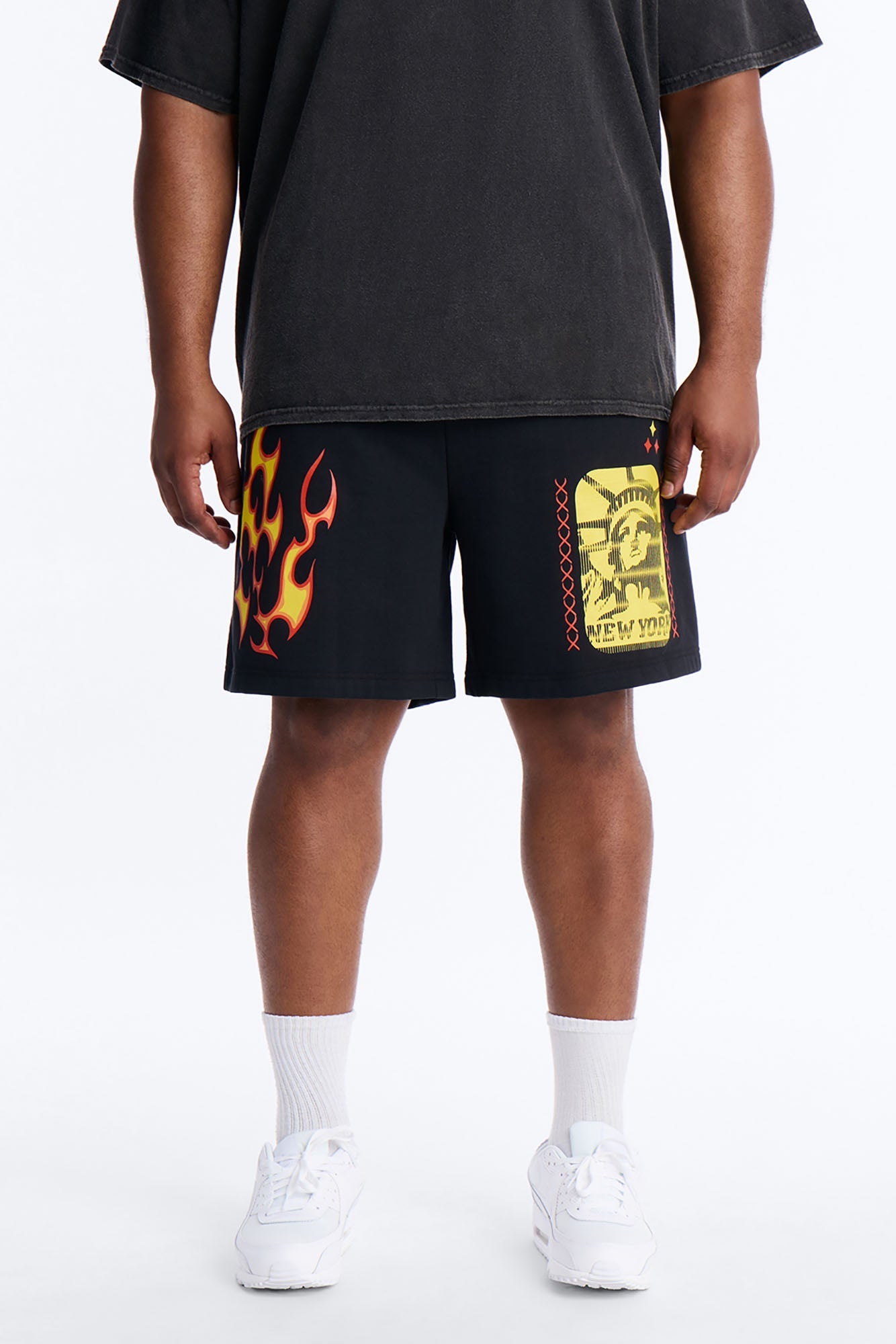 The City That Never Sleeps NYC Sweatshorts - Black Fashion Nova