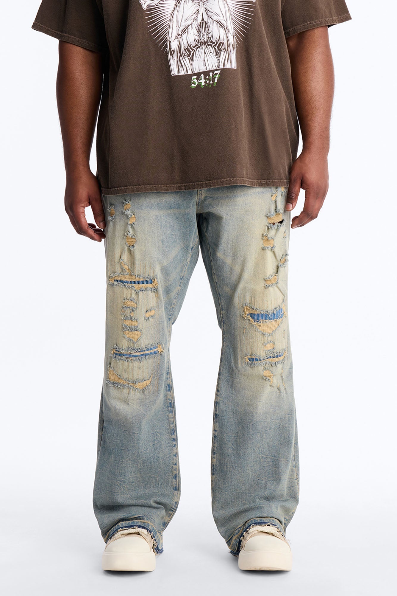Undercover Slim Stacked Flare Jeans - Vintage Blue Wash Fashion Nova
