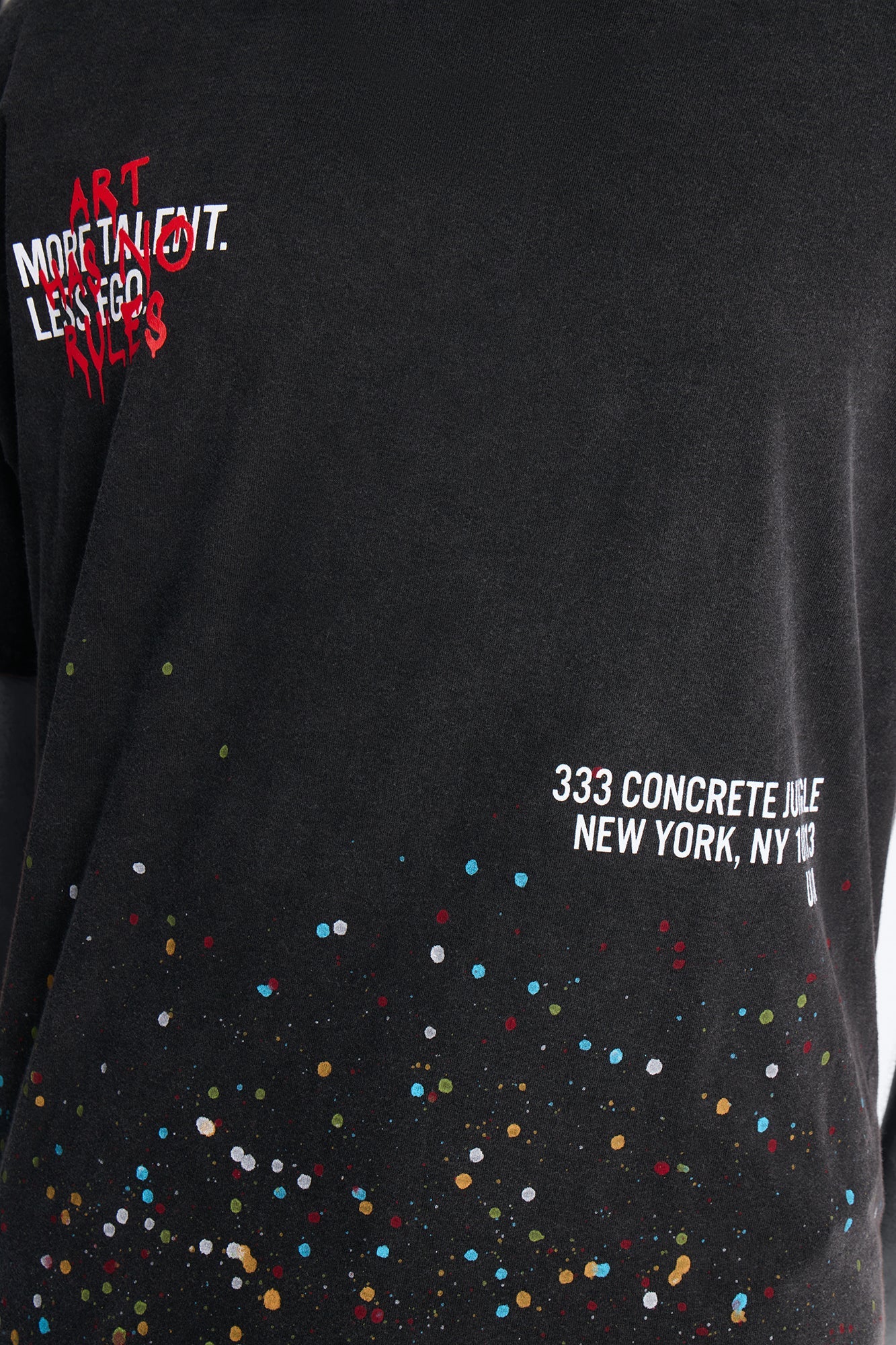 Art Has No Rules Paint Splatter Oversized Short Sleeve Tee - Black Wash Fashion Nova