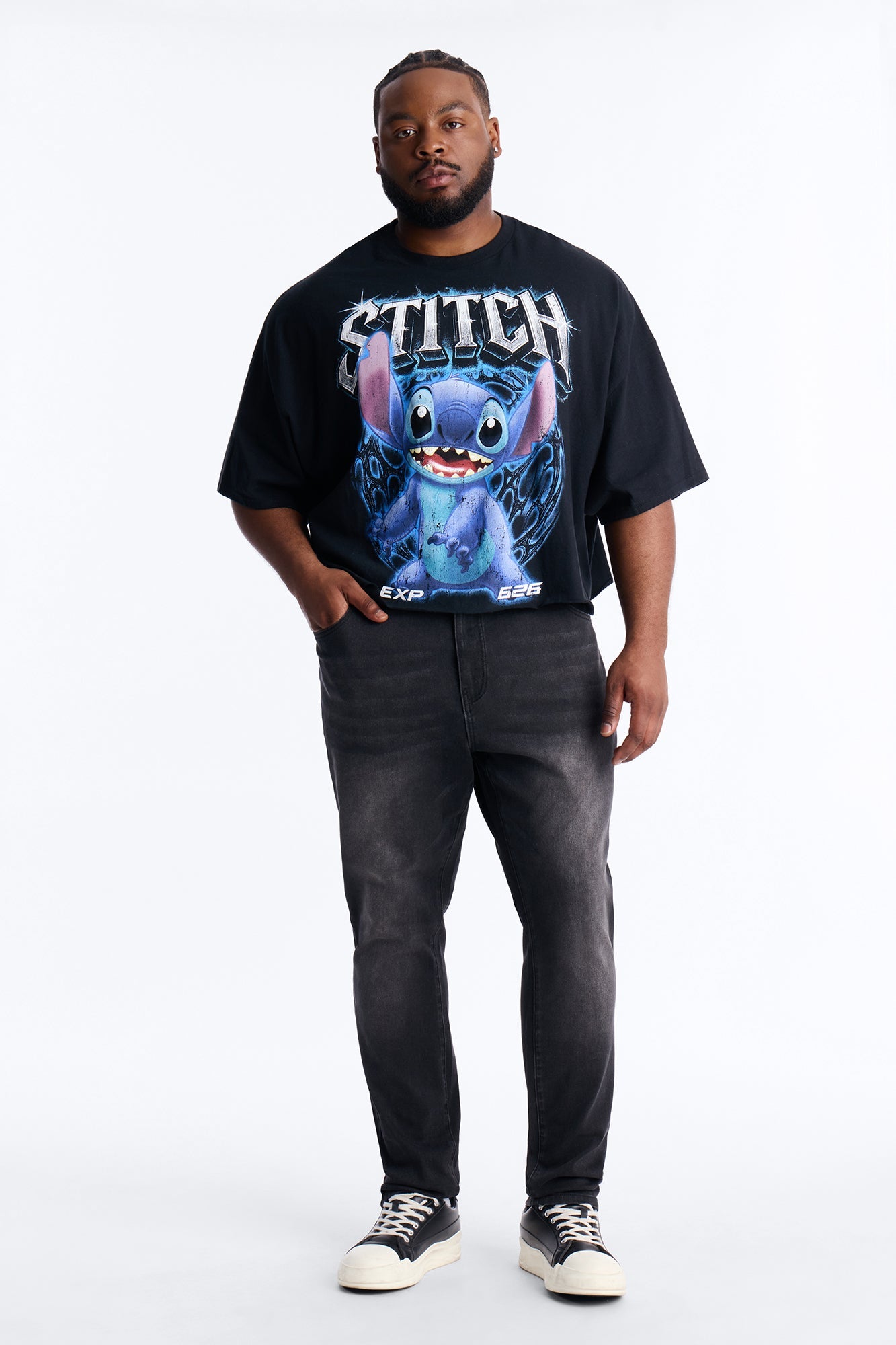 Disney Stitch Short Sleeve Tee - Black Fashion Nova