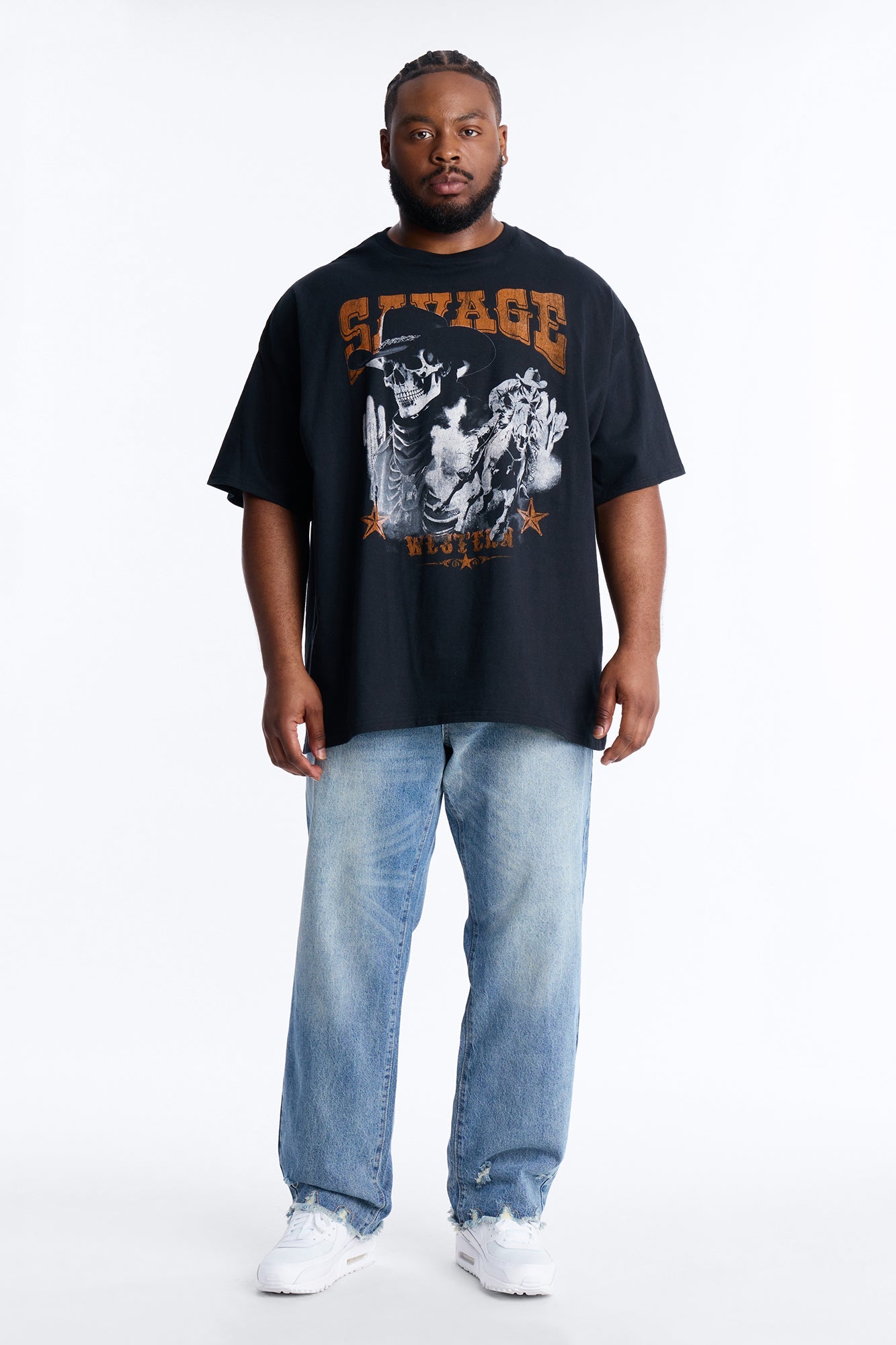 Savage Urban Outlaw Oversized Short Sleeve Tee - Black Fashion Nova