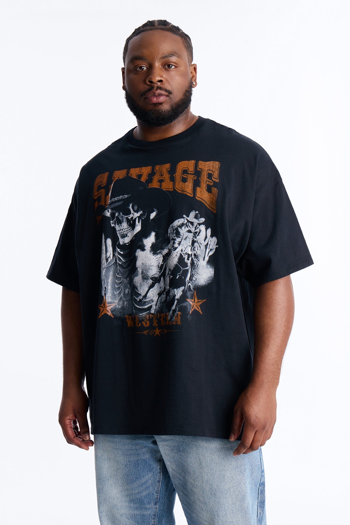 Savage Urban Outlaw Oversized Short Sleeve Tee - Black Fashion Nova