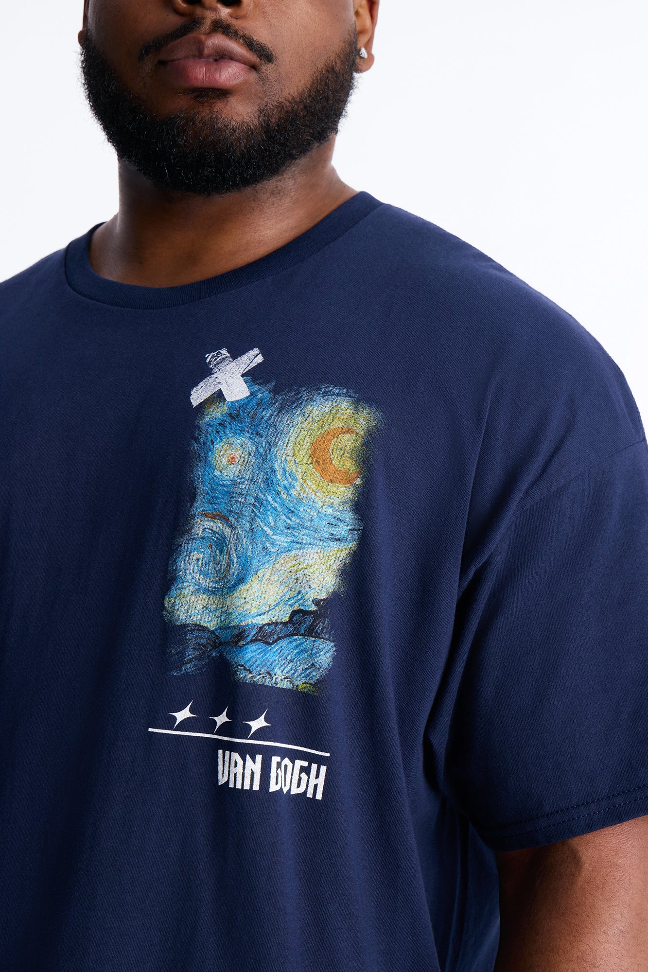 Van Gogh Stars Don't Sleep Short Sleeve Tee - Navy Fashion Nova