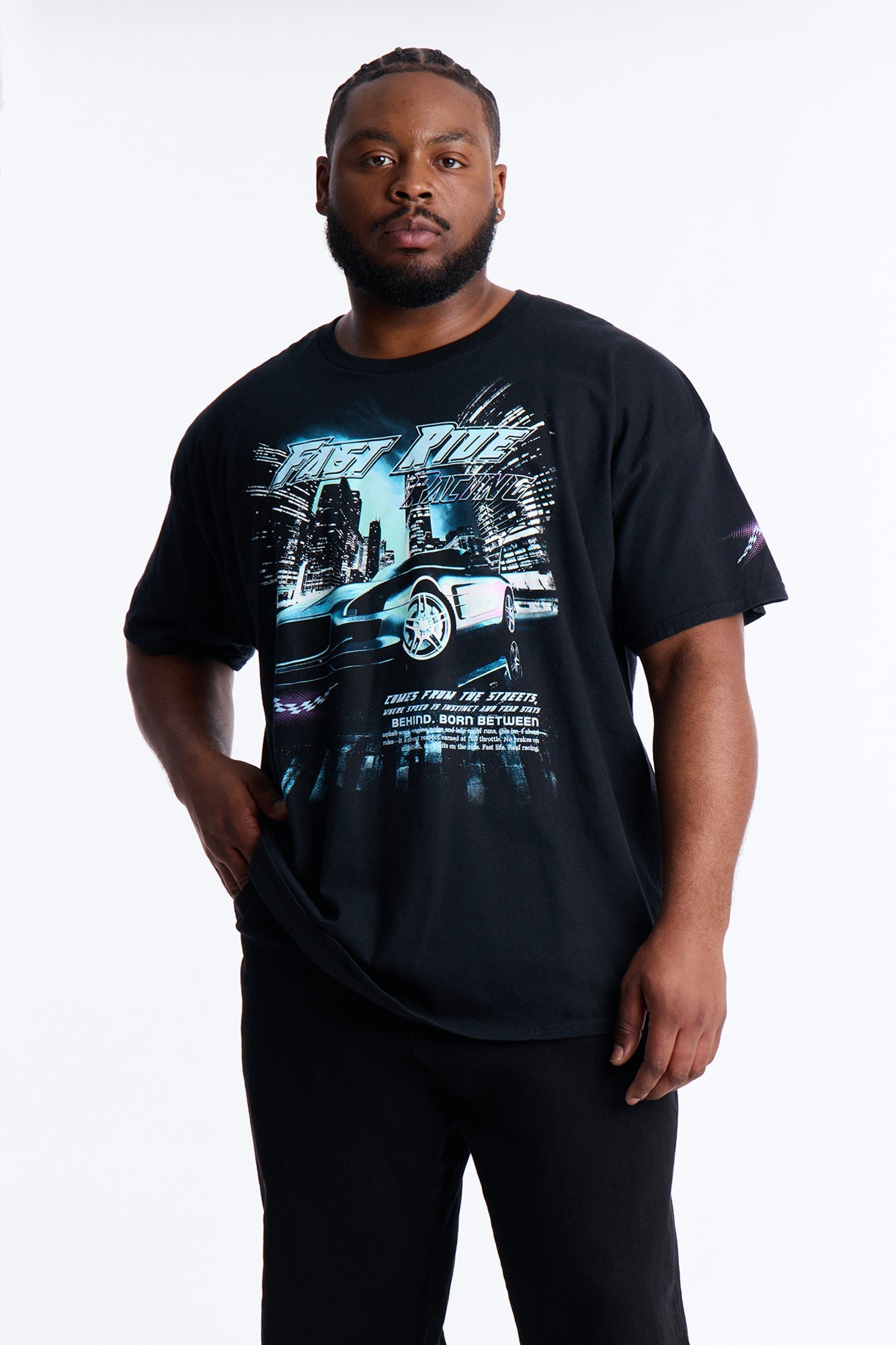 Fast Ride Racing Short Sleeve Tee - Black Fashion Nova
