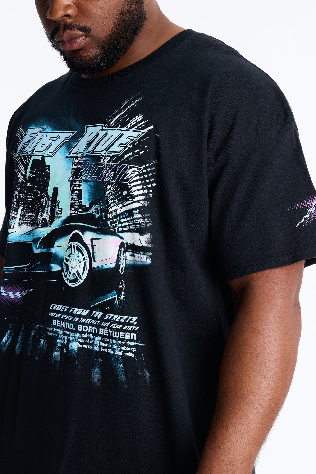 Fast Ride Racing Short Sleeve Tee - Black Fashion Nova
