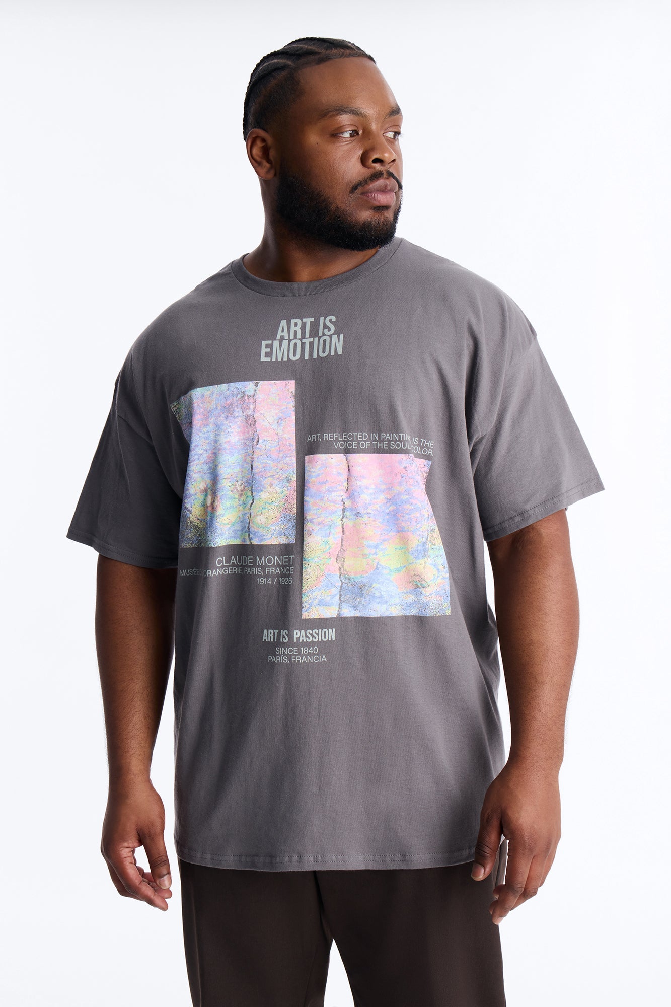 Monet Art Of Emotion Short Sleeve Tee - Charcoal Fashion Nova
