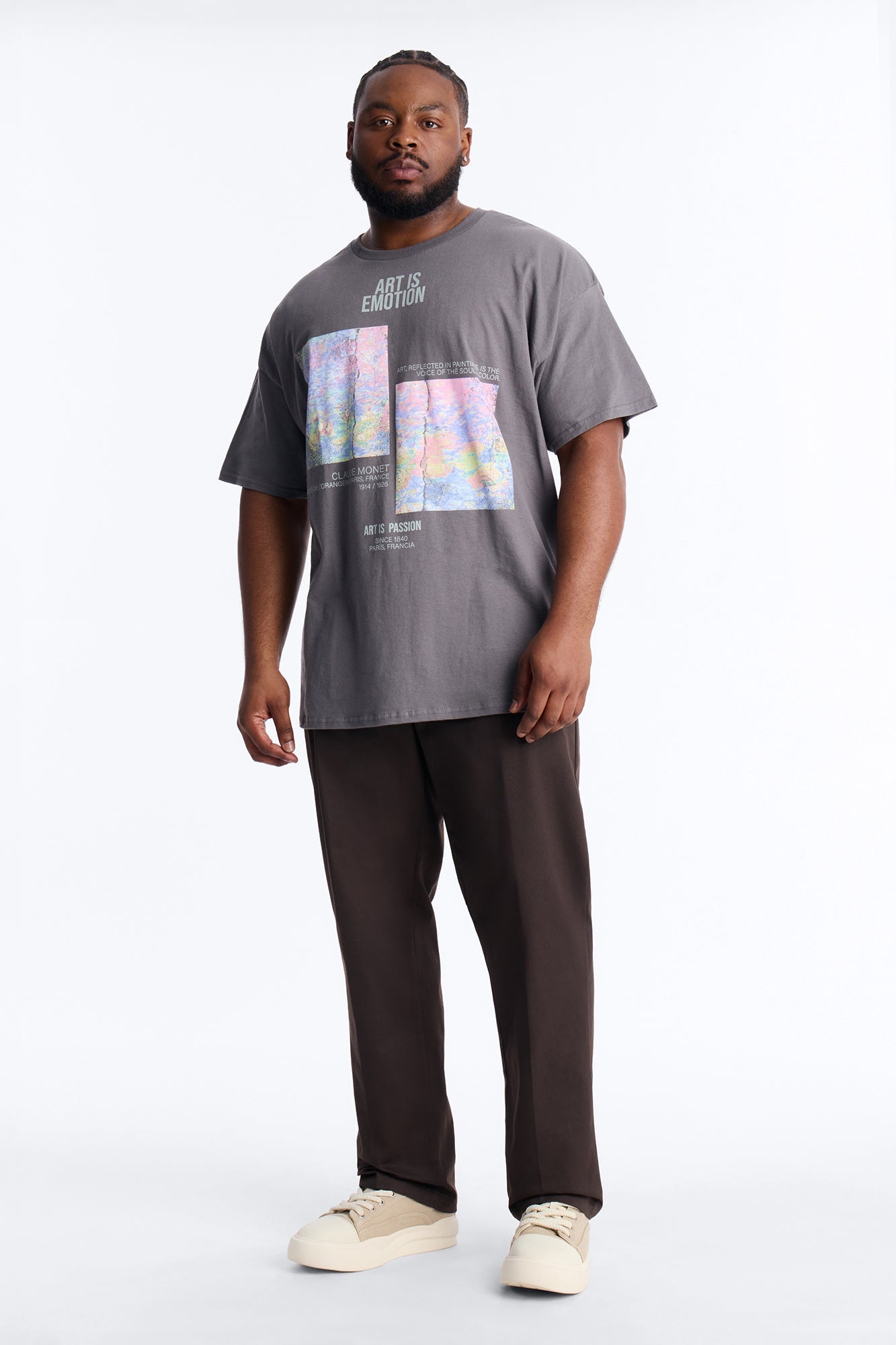 Monet Art Of Emotion Short Sleeve Tee - Charcoal Fashion Nova