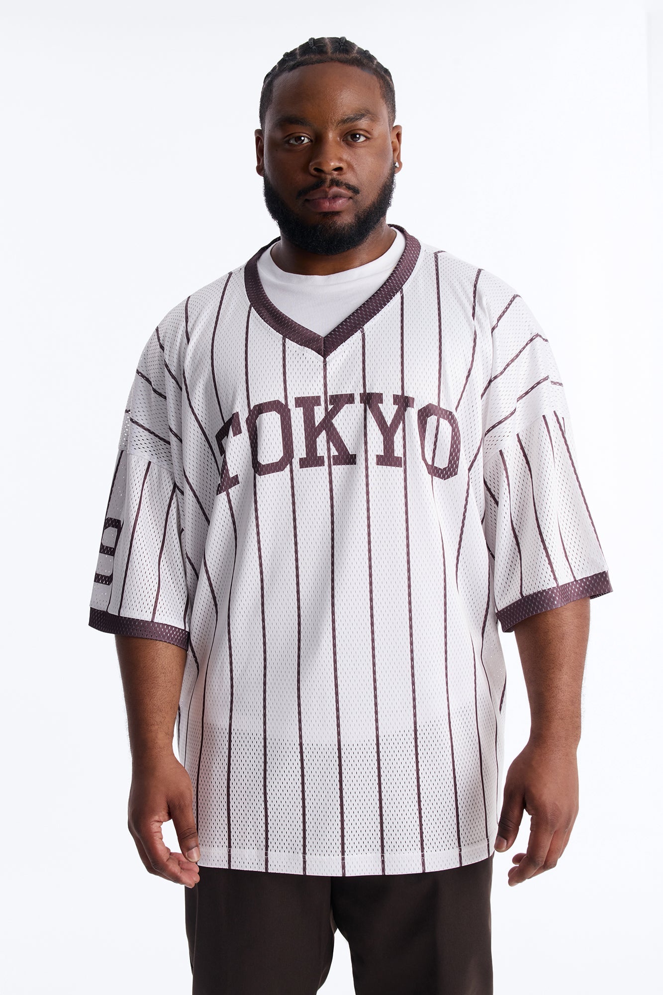 Jersey Fit Tokyo V-Neck Shirt - White Fashion Nova
