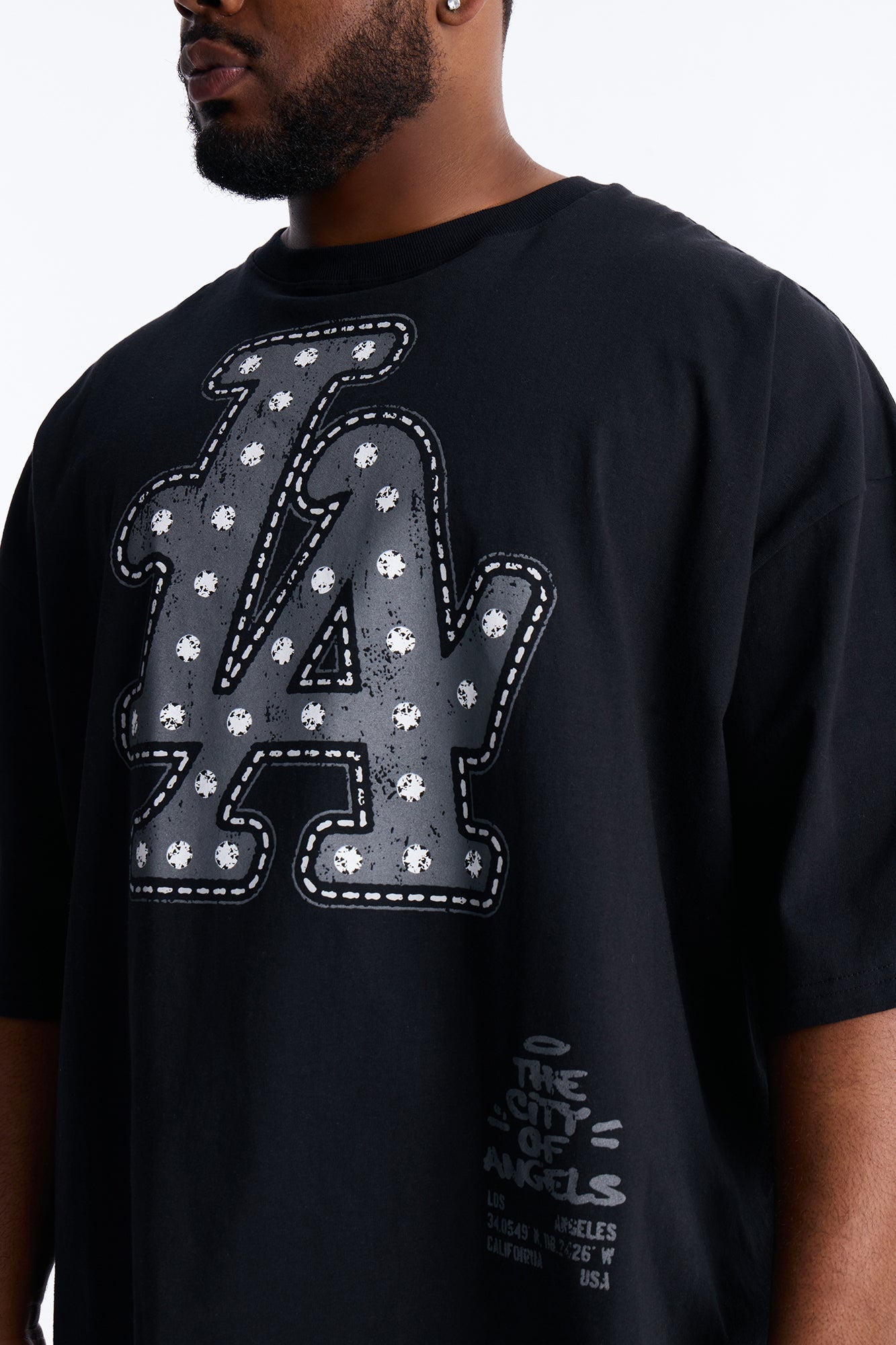 LA Hustle District Boxy Short Sleeve Tee - Black Fashion Nova
