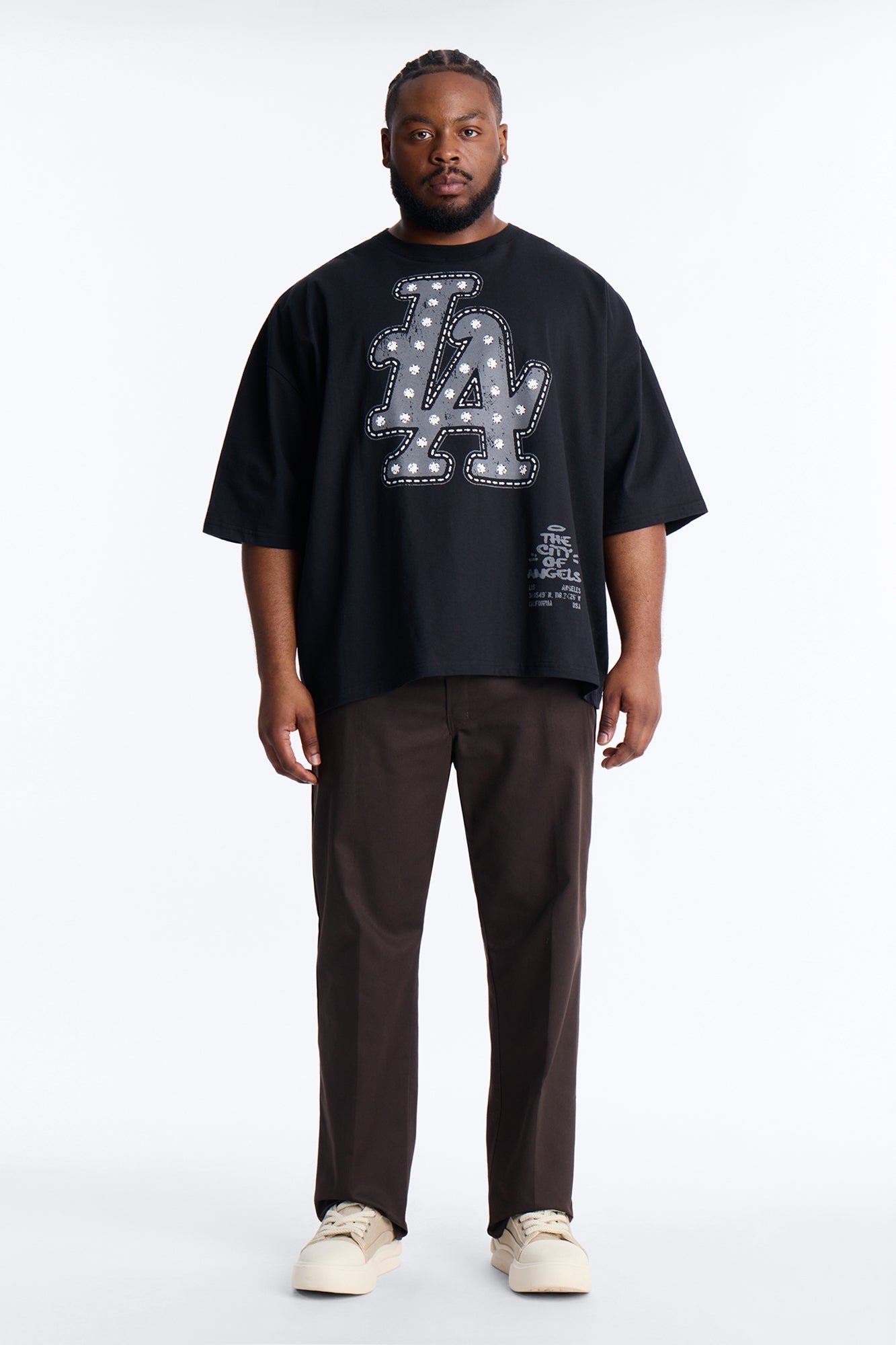 LA Hustle District Boxy Short Sleeve Tee - Black Fashion Nova