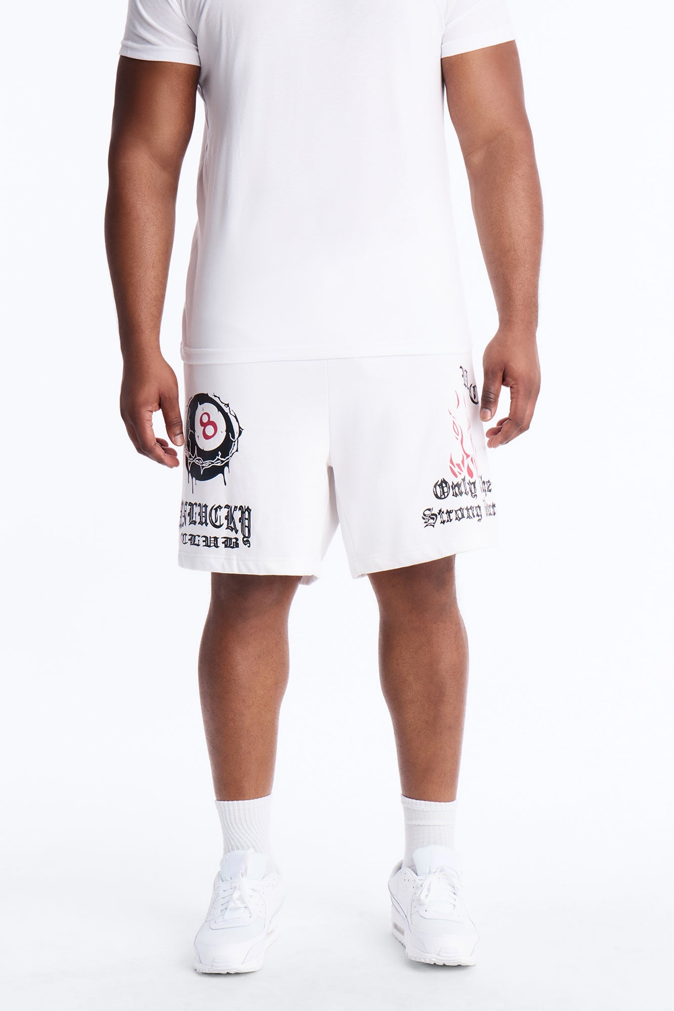 Unlucky Club Sweatshorts - White Fashion Nova
