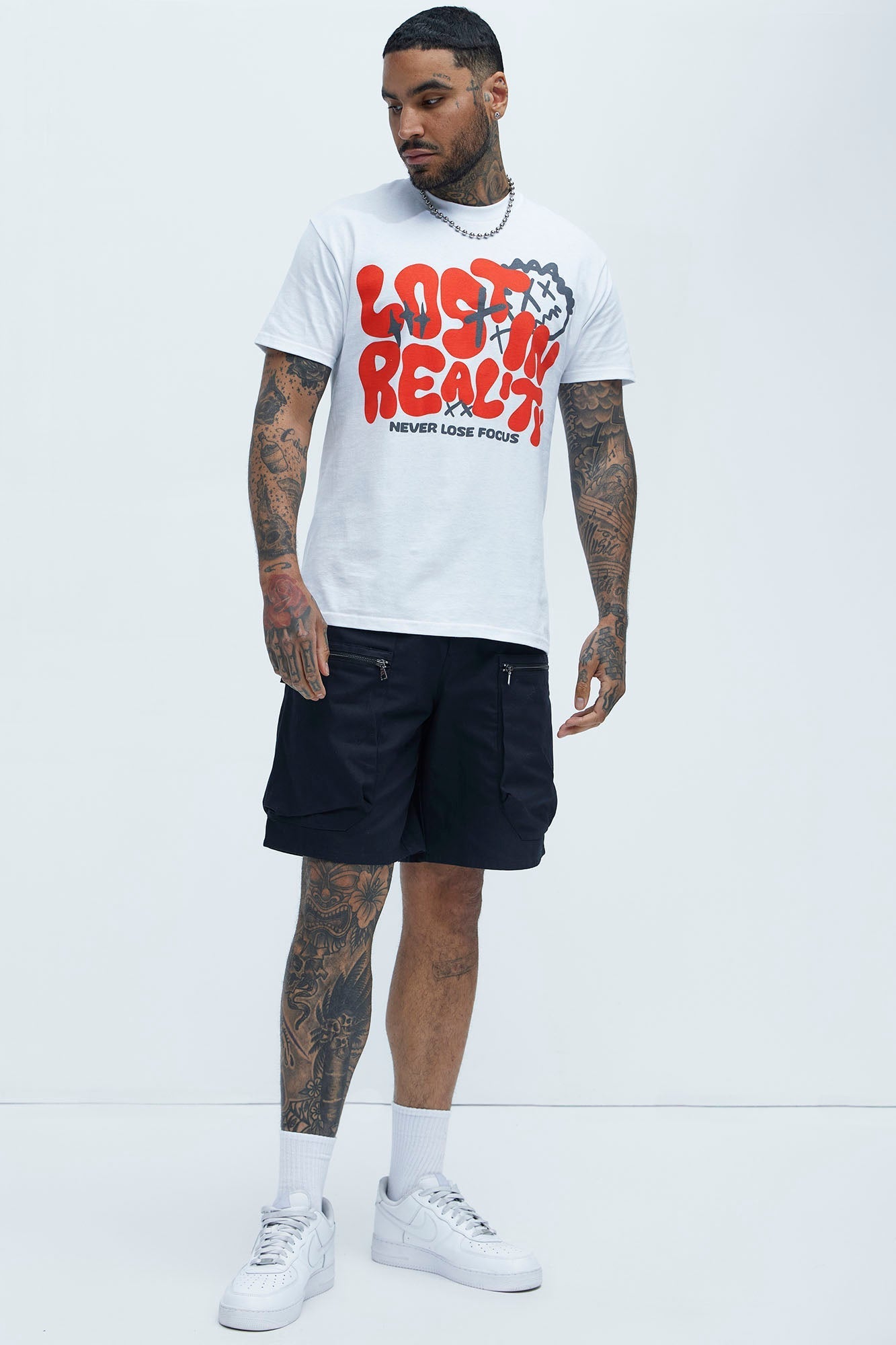 Never Lose Focus Short Sleeve Tee - White Fashion Nova