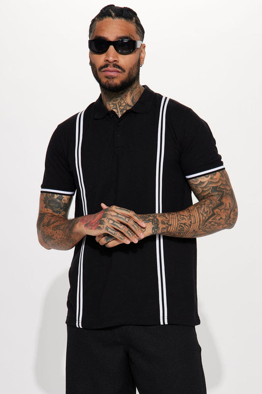 Strikeout Short Sleeve Polo - Black Fashion Nova