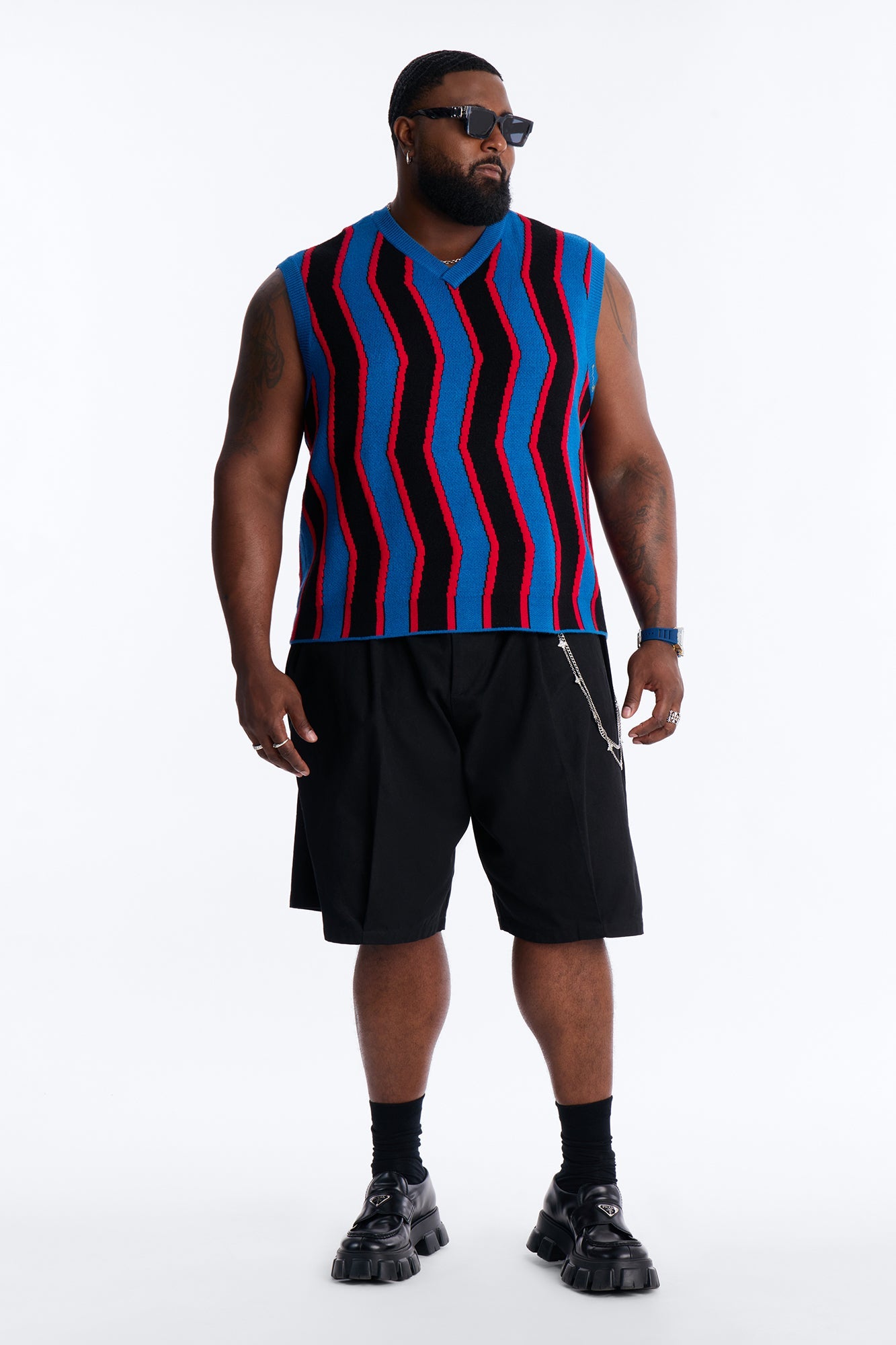After Midnight Flame Sweater Vest - Blue Fashion Nova