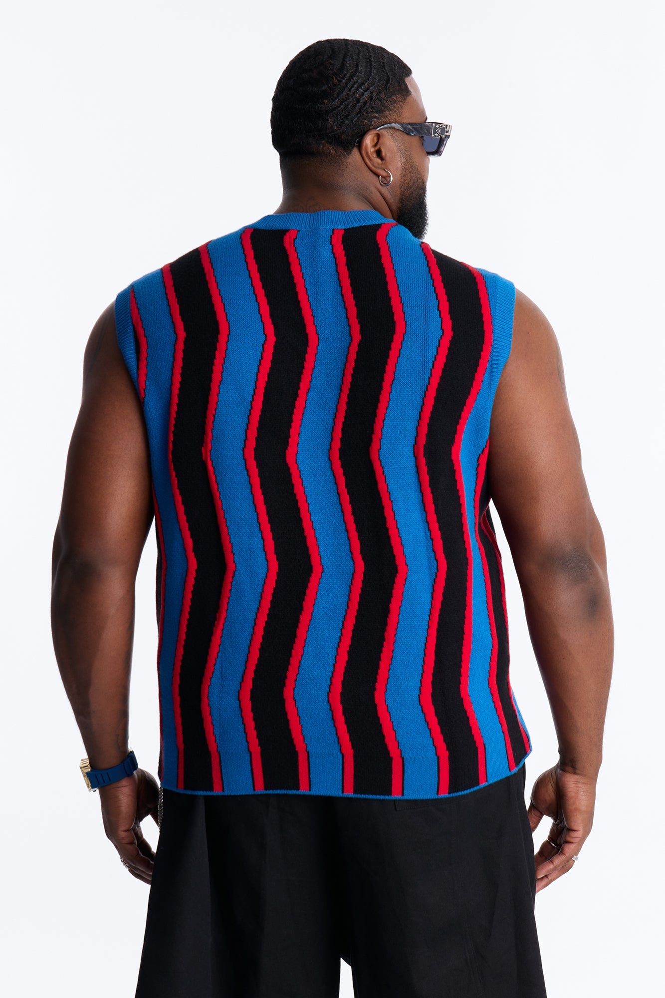 After Midnight Flame Sweater Vest - Blue Fashion Nova