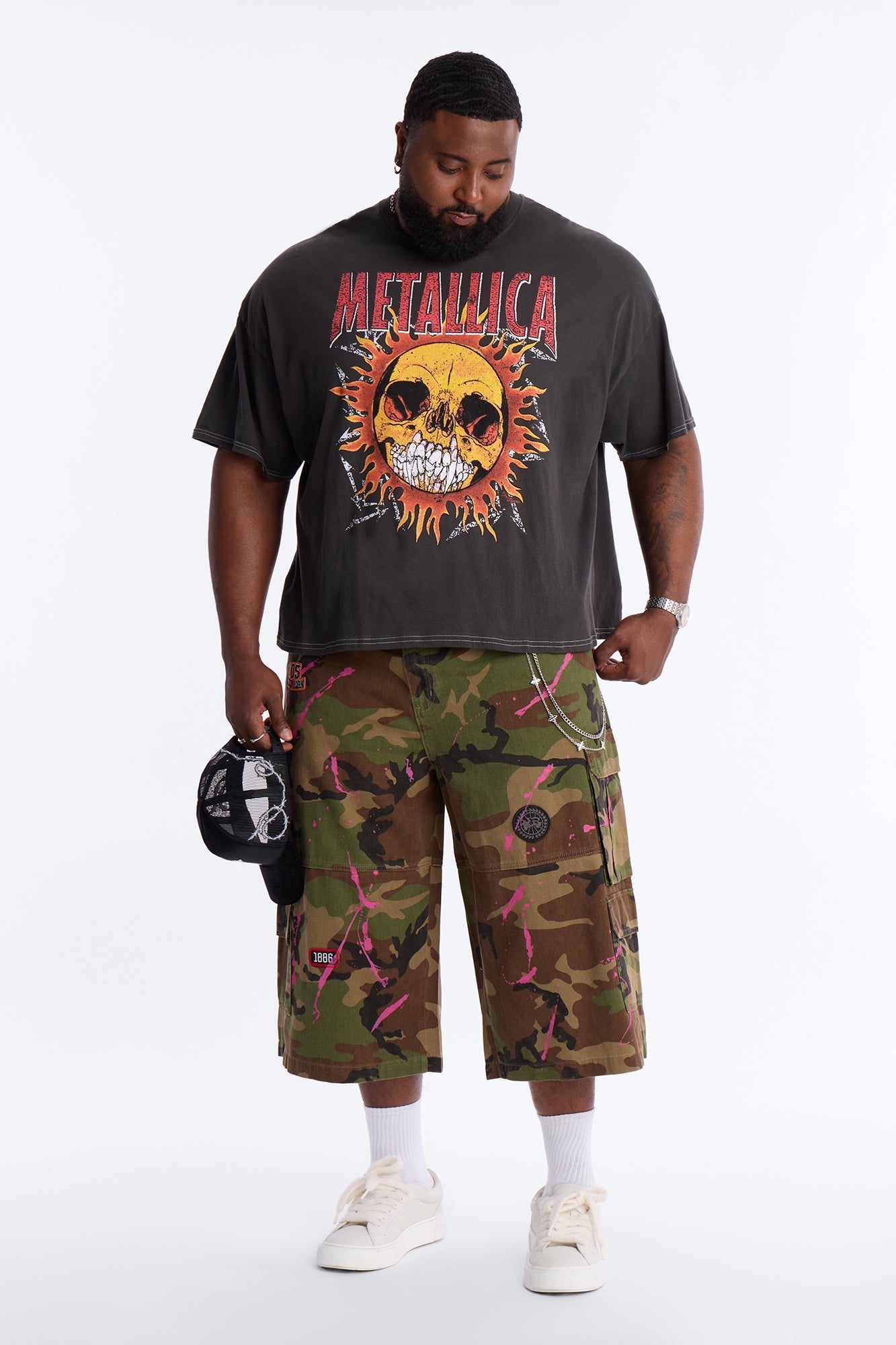 Baggy Art Collide Short - Camouflage Fashion Nova