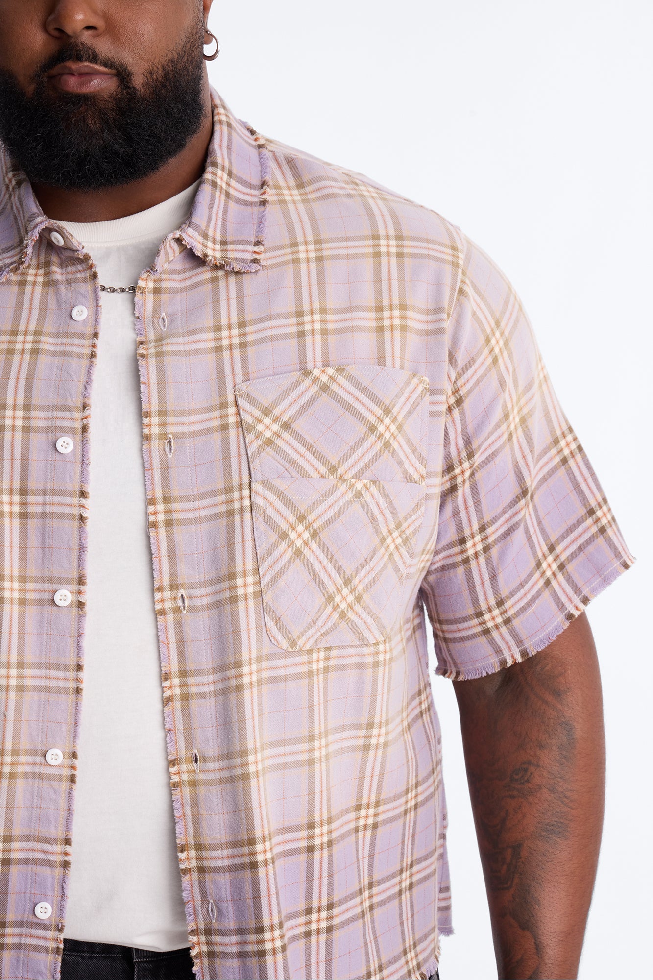 Cropped Gotta Move Flannel Button Up Shirt - Purple Fashion Nova