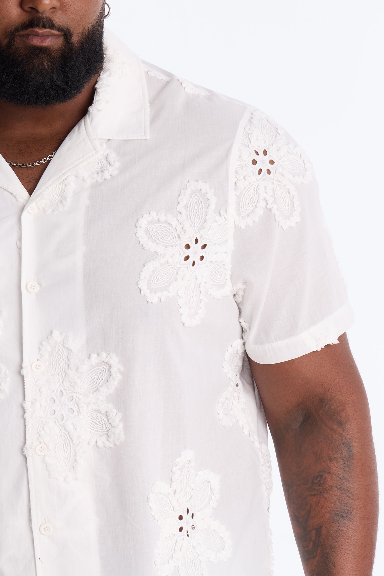 Dusty Bloom Cuban Collar Shirt - White Fashion Nova