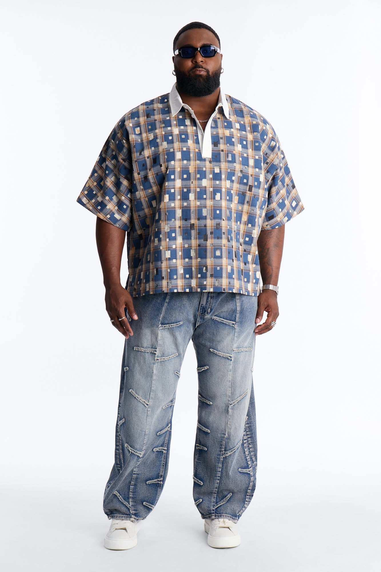 Oversized Dustwave Polo Shirt - Blue Fashion Nova
