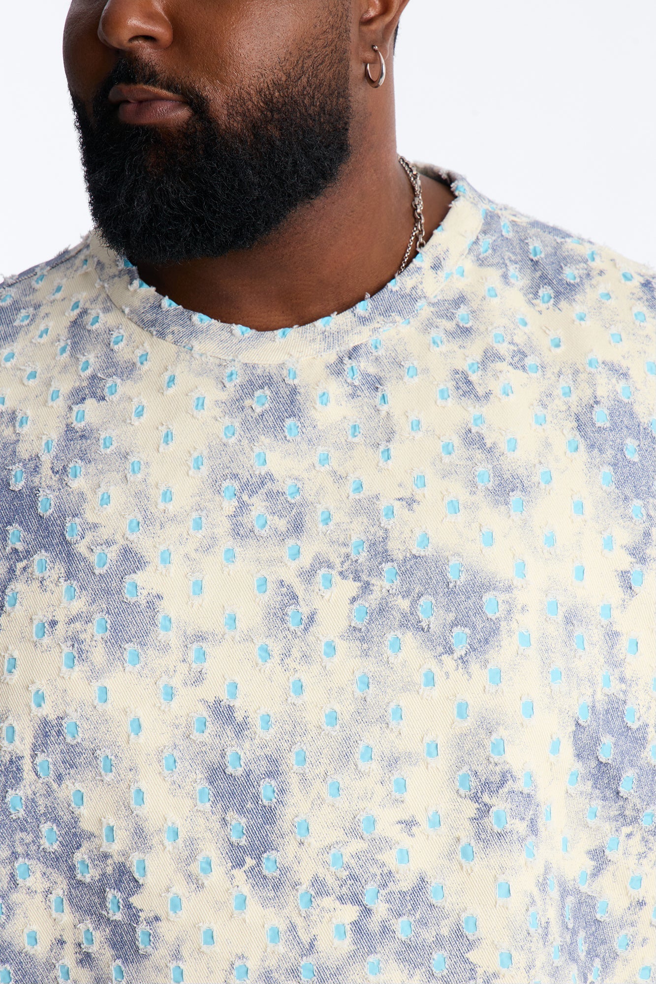 Boxy Desert Chrome Textured Shirt - White Fashion Nova