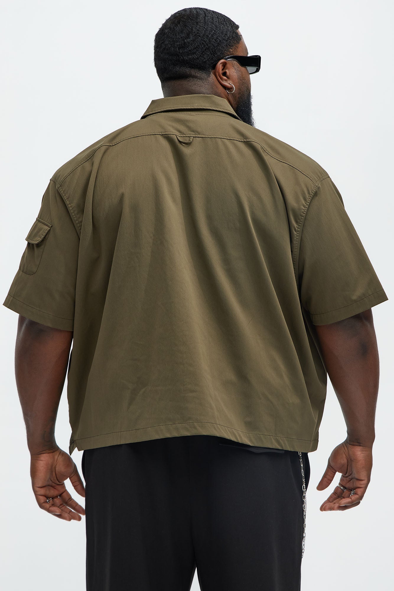 Hustler Mentality Short Sleeve Shirt - Olive Fashion Nova
