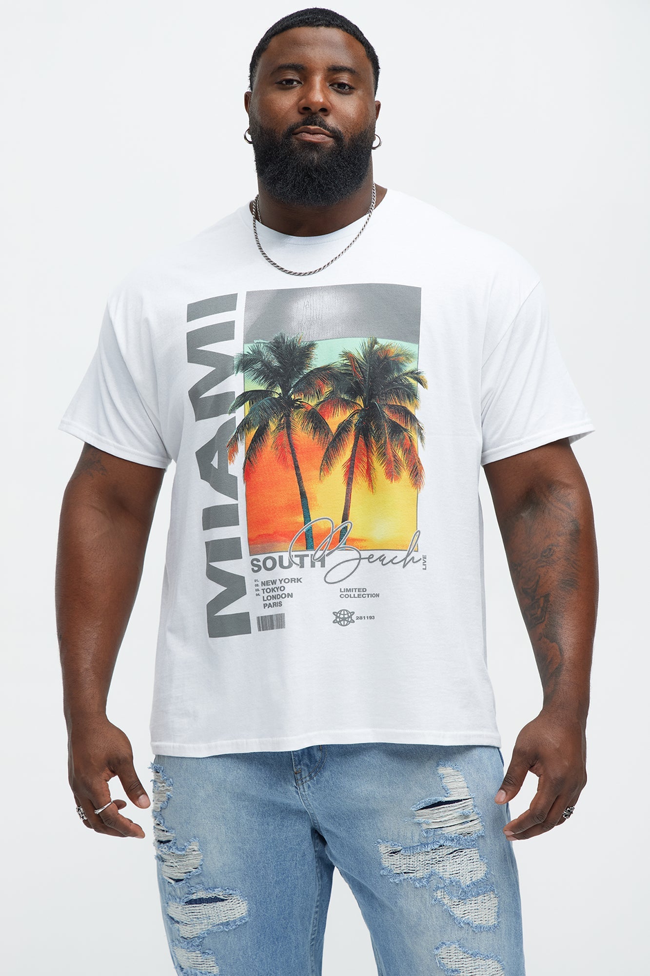 Miami South Beach Short Sleeve Tee - White Fashion Nova