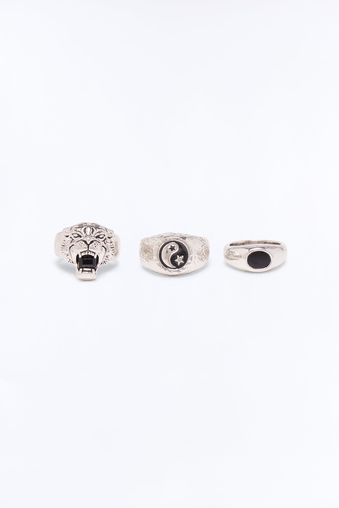 Shadow Beast Multi Size Ring Set - Silver Fashion Nova