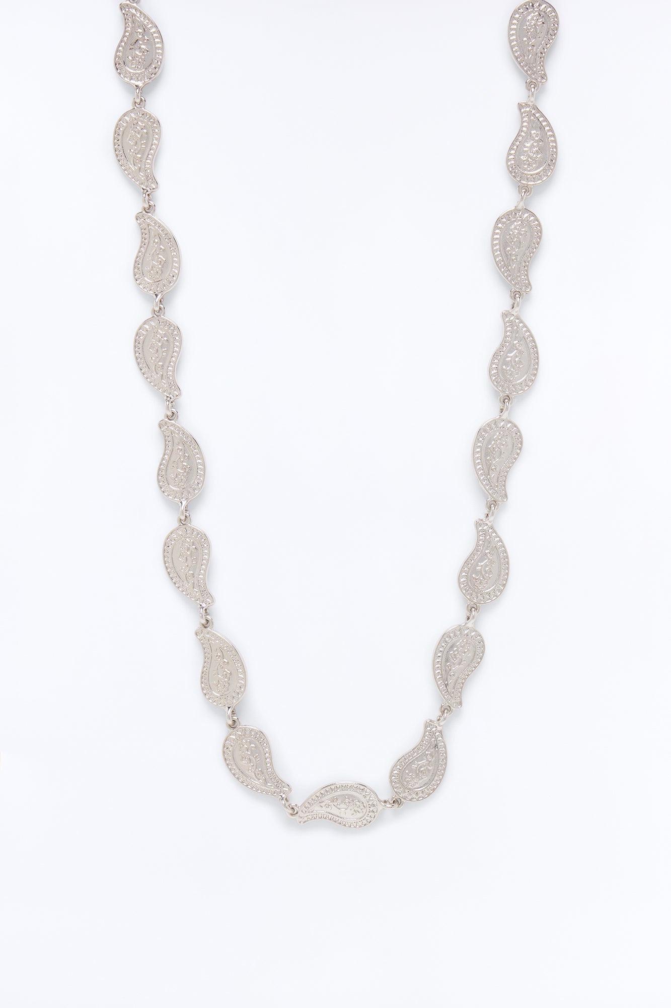 Solid Paisley Necklace - Silver Fashion Nova
