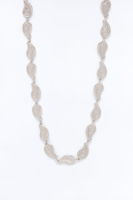Solid Paisley Necklace - Silver Fashion Nova