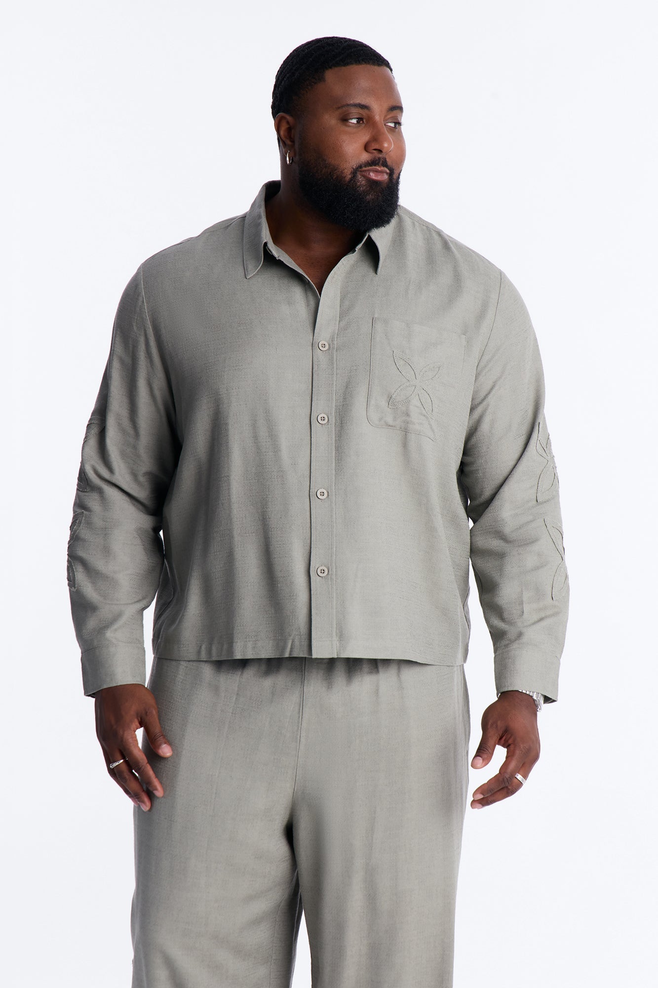 Tropical Fearless Button Up Shirt - Sage Fashion Nova