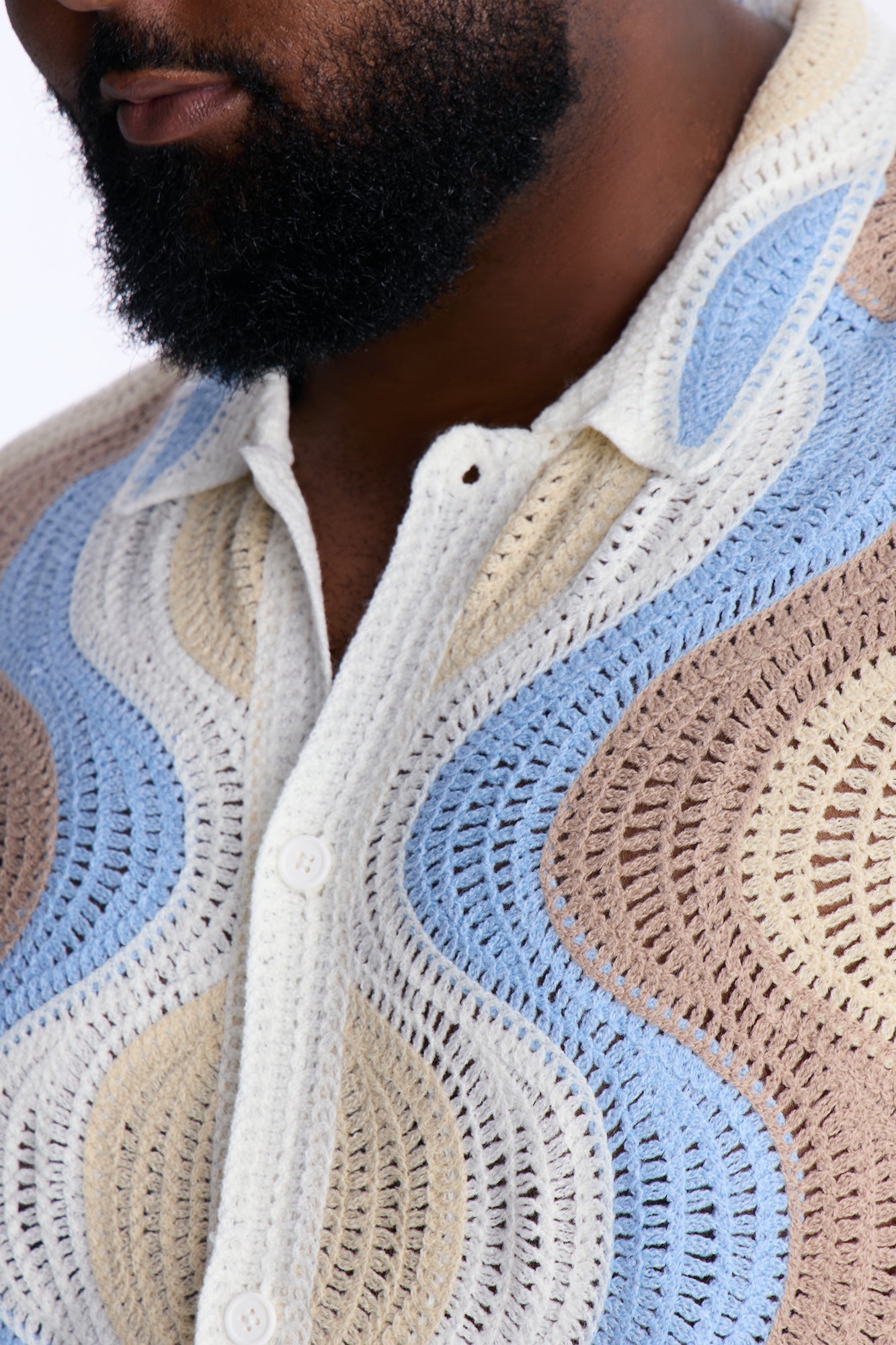 Desert Daze Crochet Short Sleeve Button Up Shirt - Multi Color Fashion Nova