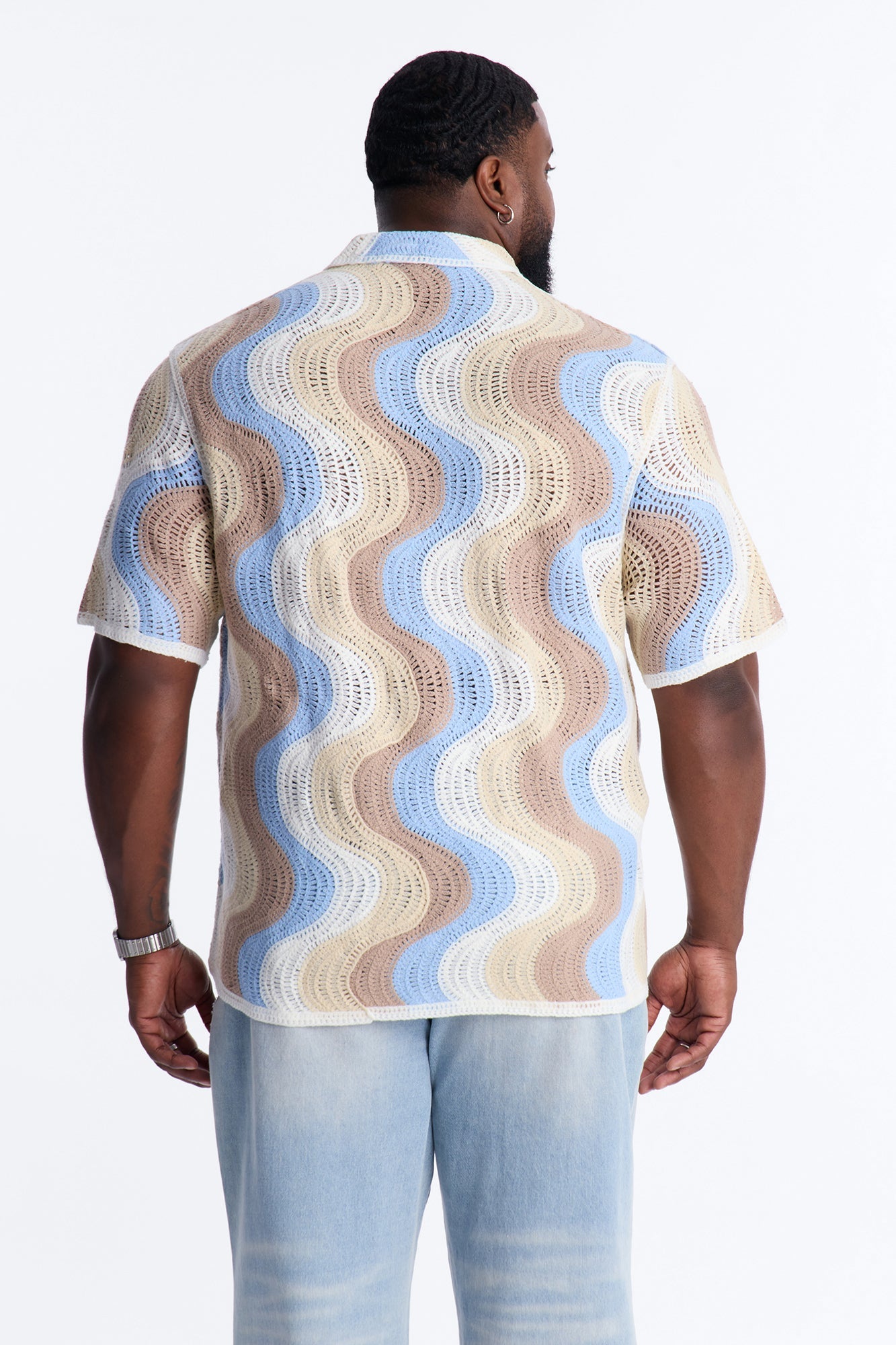 Desert Daze Crochet Short Sleeve Button Up Shirt - Multi Color Fashion Nova