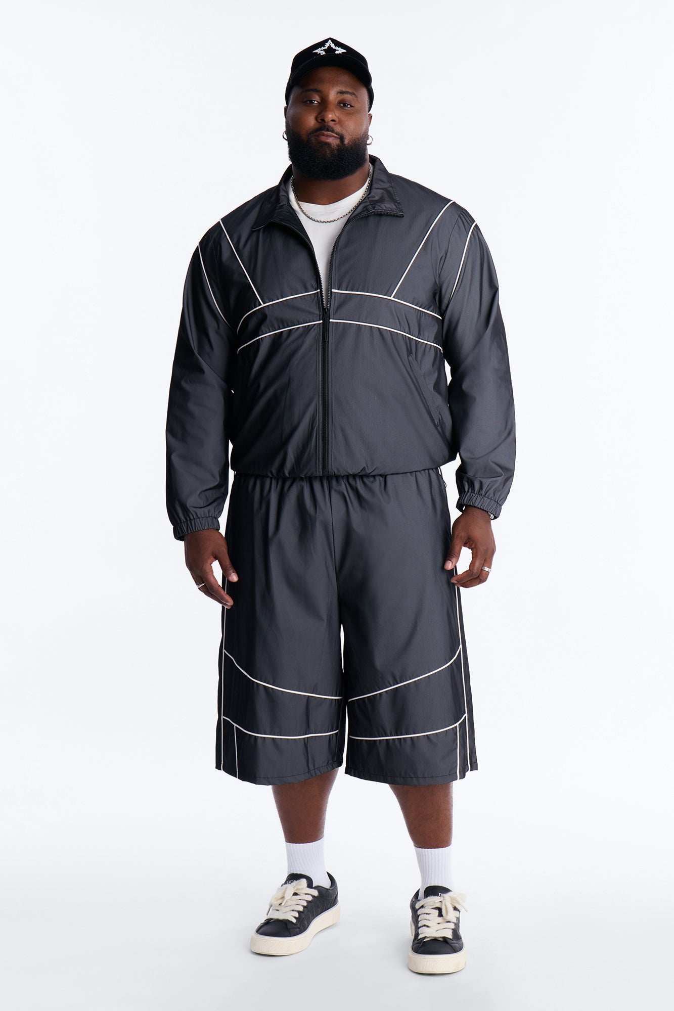 Baggy Chroma Reflective Mesh Overlay Short - PlatinumIce Fashion Nova