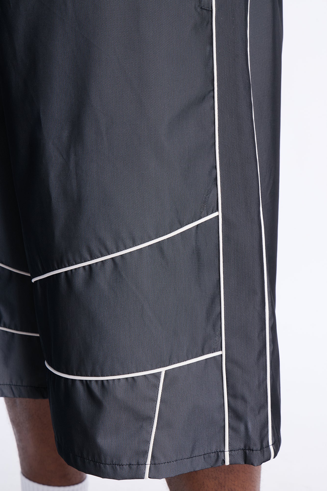 Baggy Chroma Reflective Mesh Overlay Short - PlatinumIce Fashion Nova