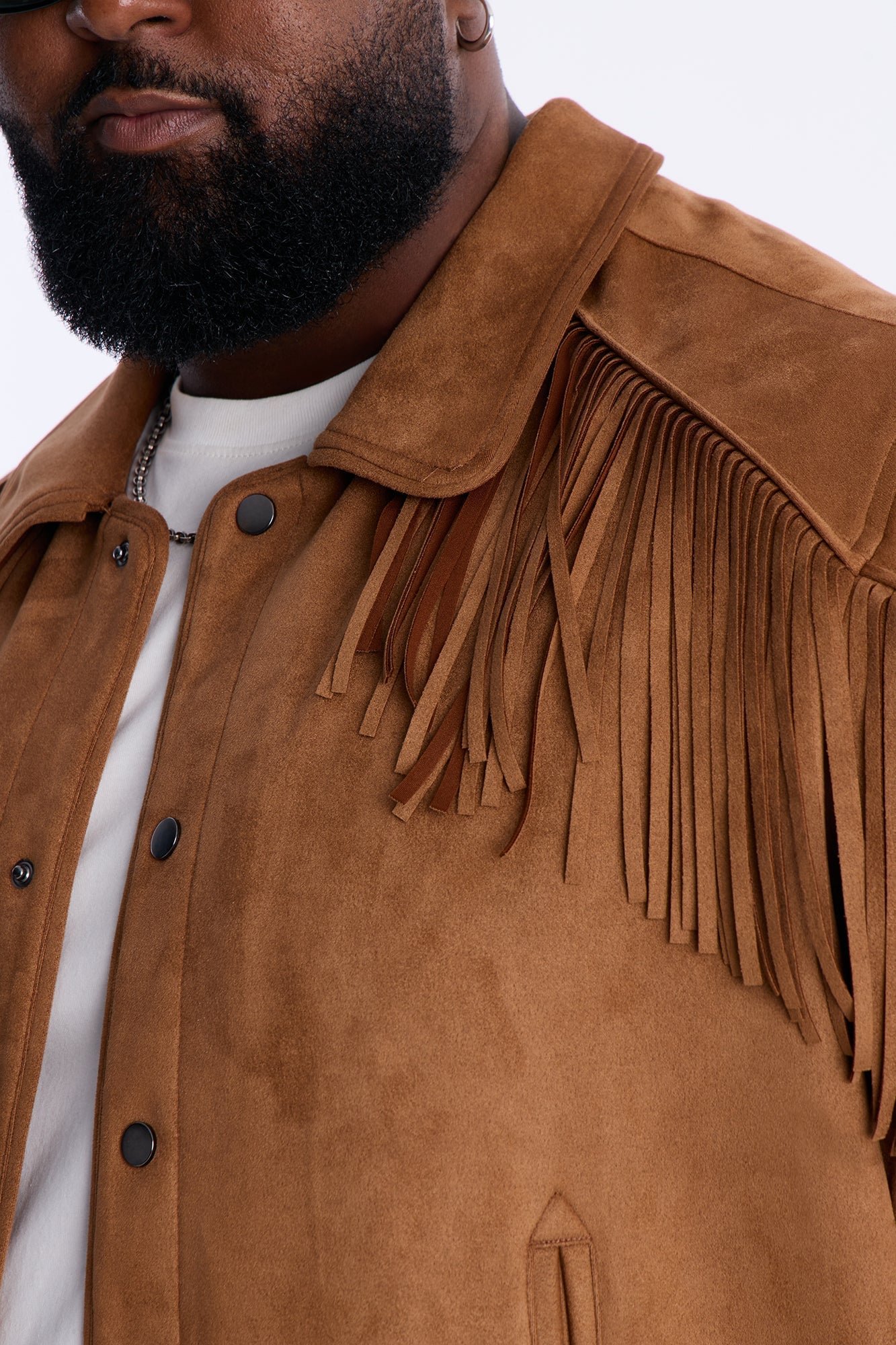 Fringed Festival Grounds Faux Suede Jacket - Camel Fashion Nova