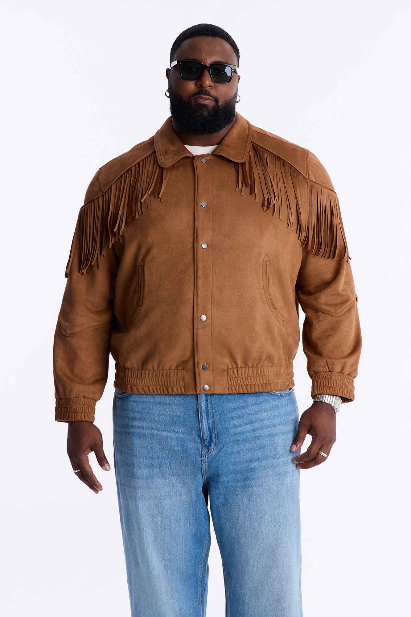 Fringed Festival Grounds Faux Suede Jacket - Camel Fashion Nova