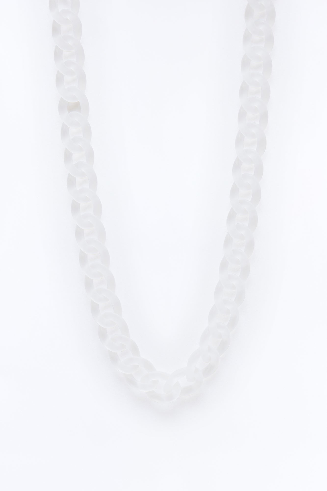 Thick Frosted Cuban Chain Necklace - Clear Fashion Nova