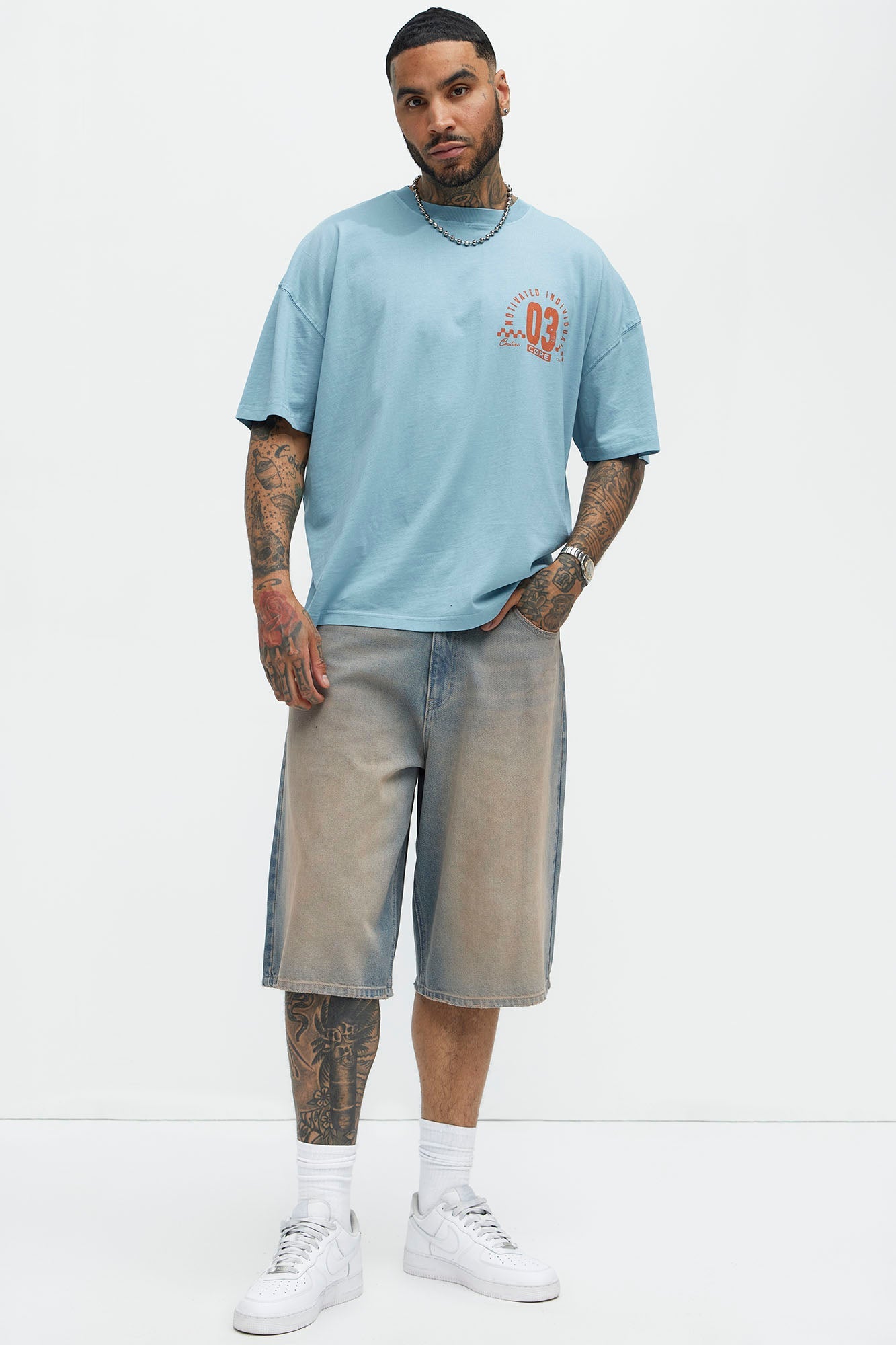 Colin Baggy Denim Short - Vintage Blue Wash Fashion Nova