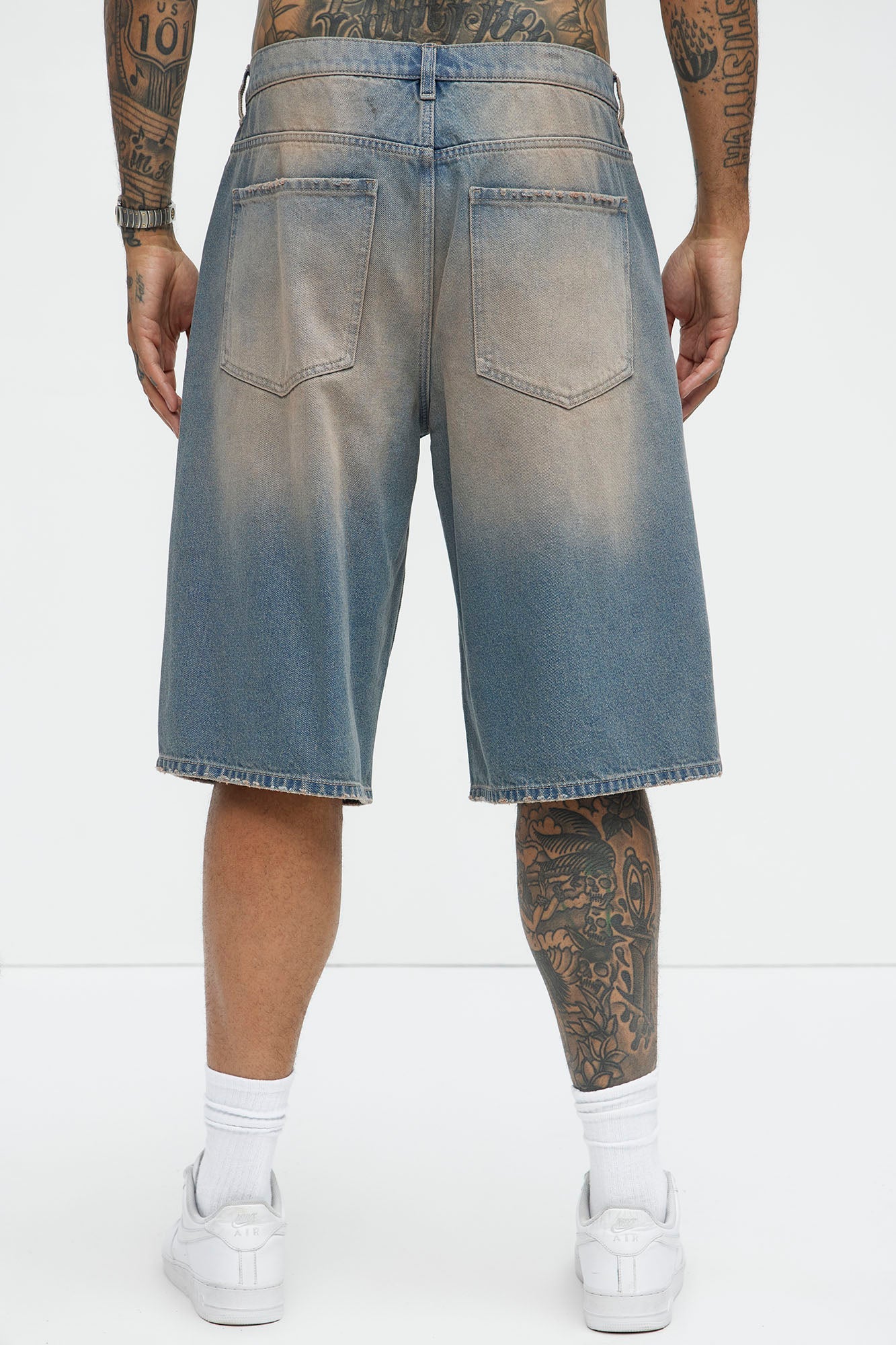 Colin Baggy Denim Short - Vintage Blue Wash Fashion Nova