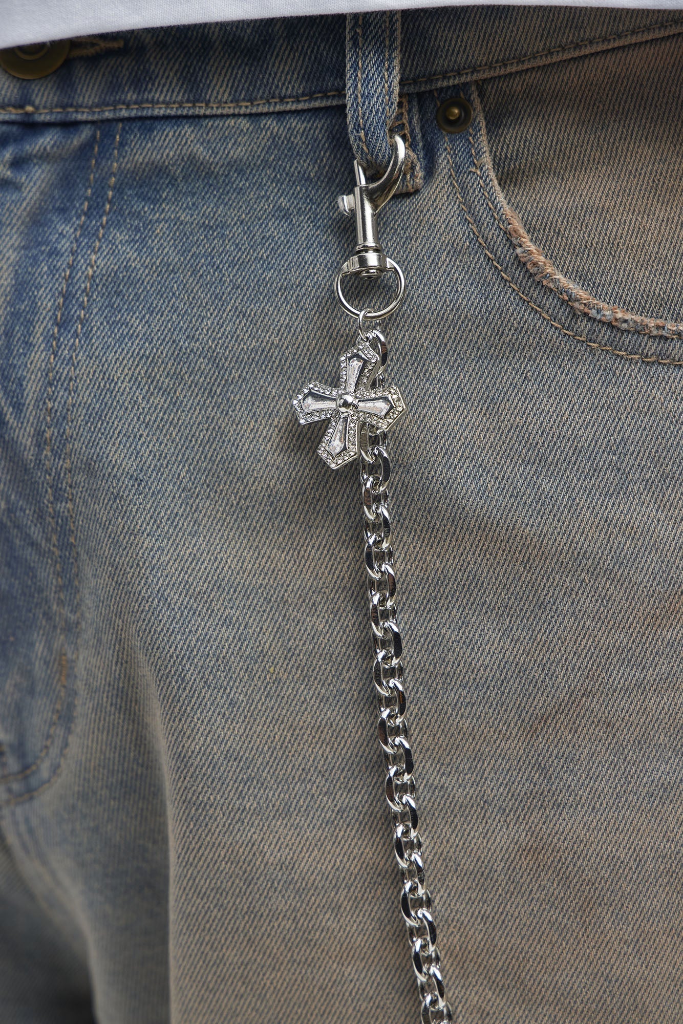 Galileo Cross Link Pant Chain - Silver Fashion Nova