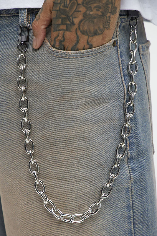 Fleet Pant Chain - Silver Fashion Nova