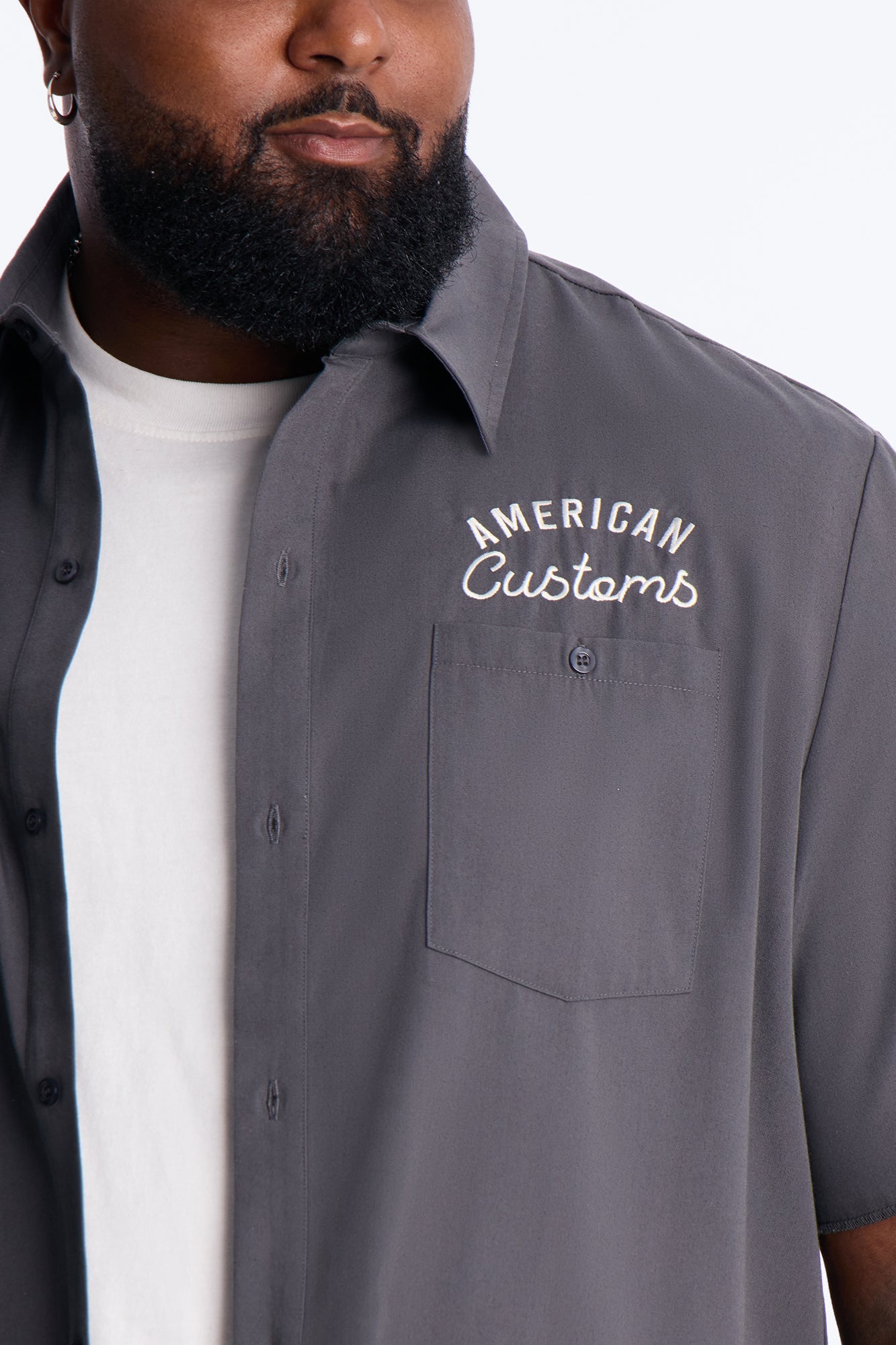 American Customs Mechanic Button Up Shirt - Black Fashion Nova