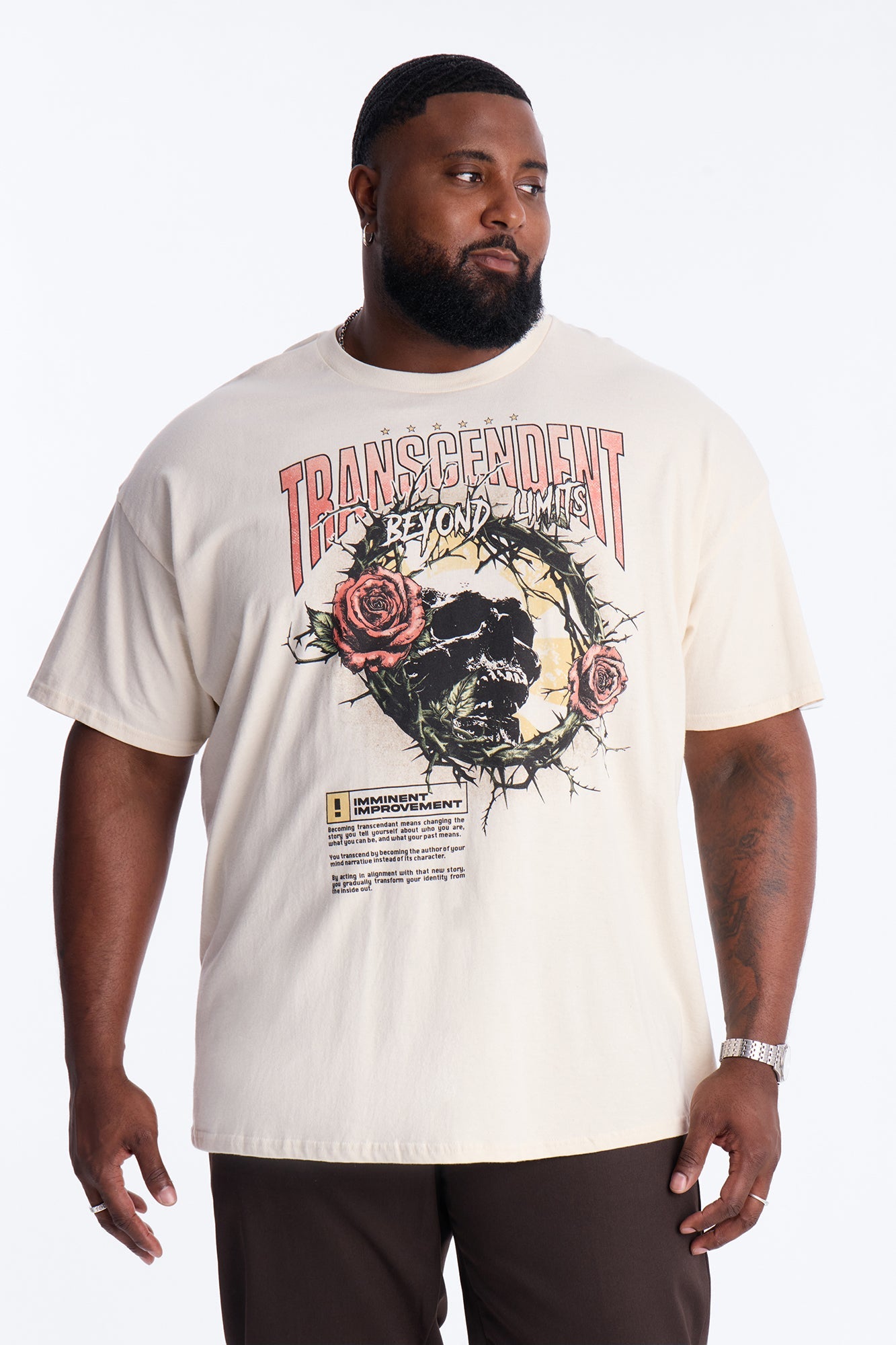 Transcendent Beyond Limits Oversized Short Sleeve Tee - Natural Fashion Nova