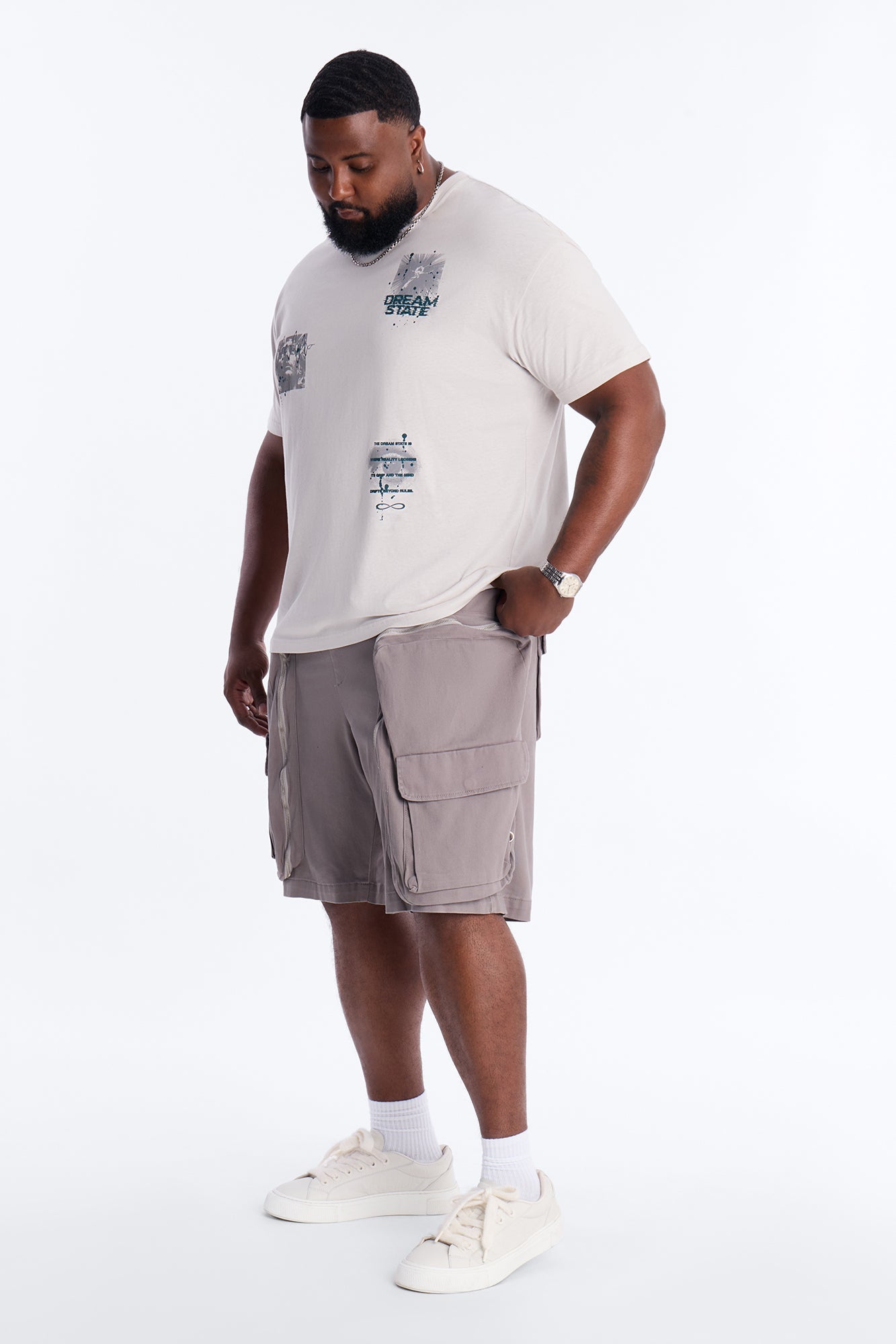 Oversized Maxed Out Utility Pocket Short - Grey Fashion Nova